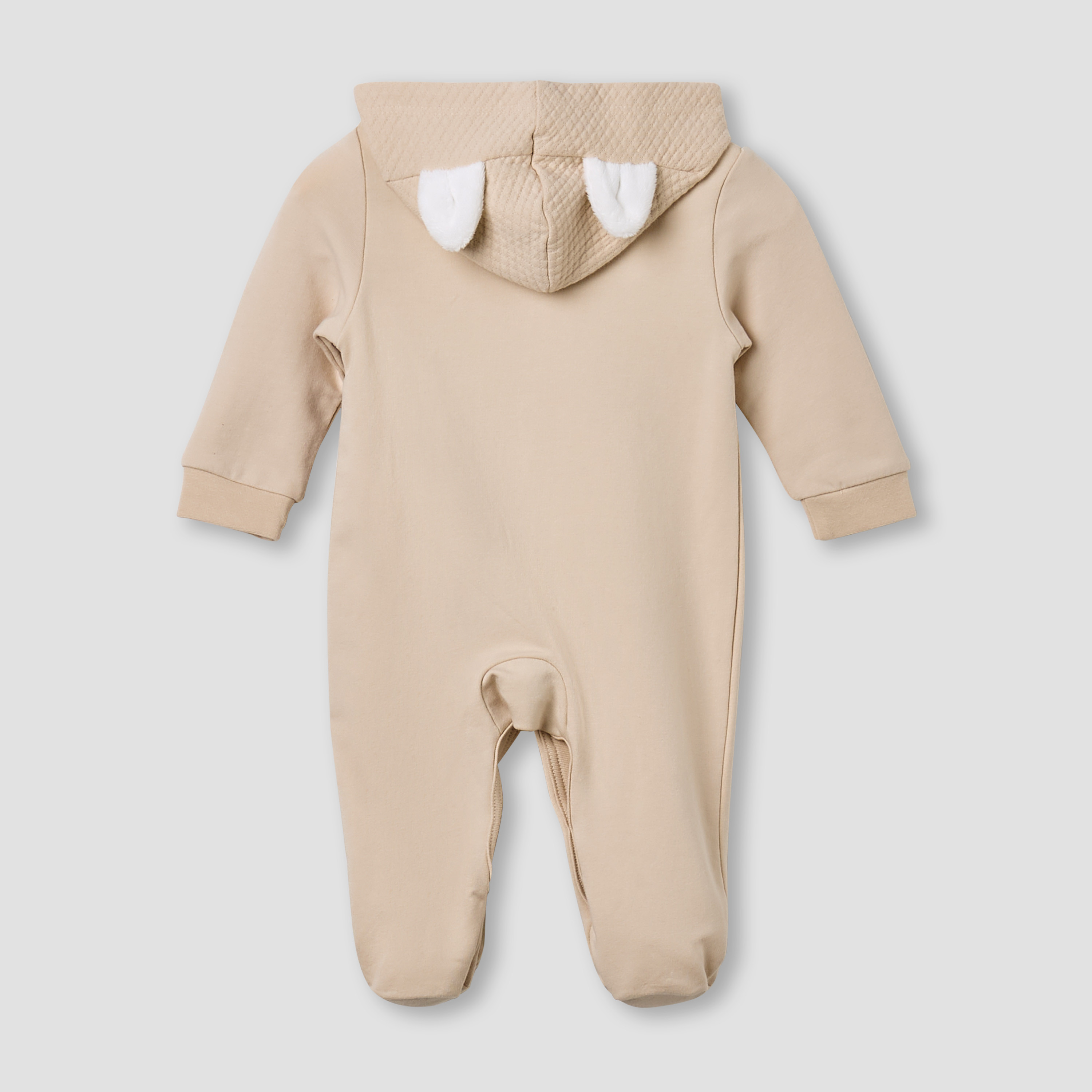 Juniors Hooded Sleepsuit with Animal Applique - Cotton - Long Sleeves-baby-boys-clothing-nightwear-sleepsuits-image-2
