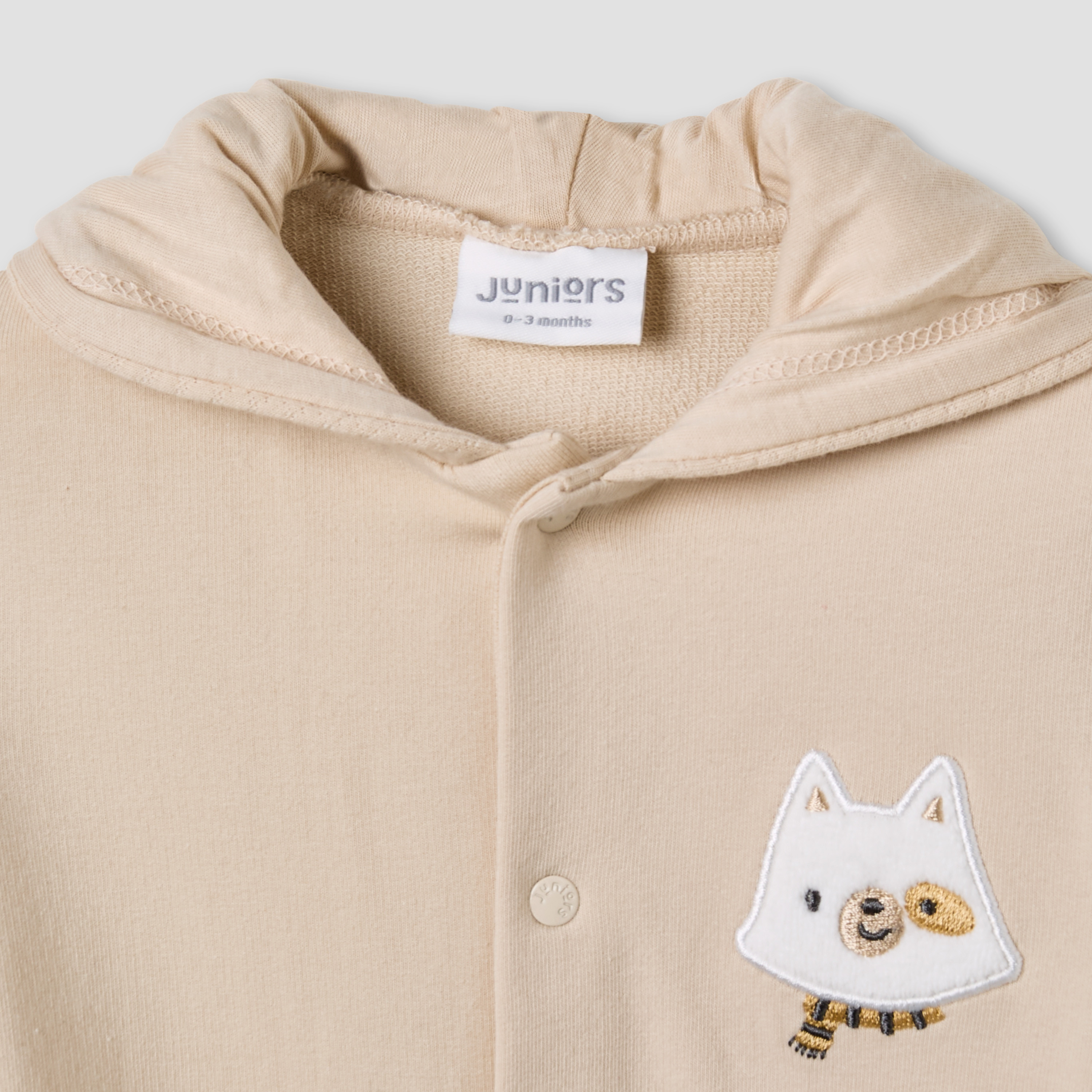 Juniors Hooded Sleepsuit with Animal Applique - Cotton - Long Sleeves-baby-boys-clothing-nightwear-sleepsuits-image-4