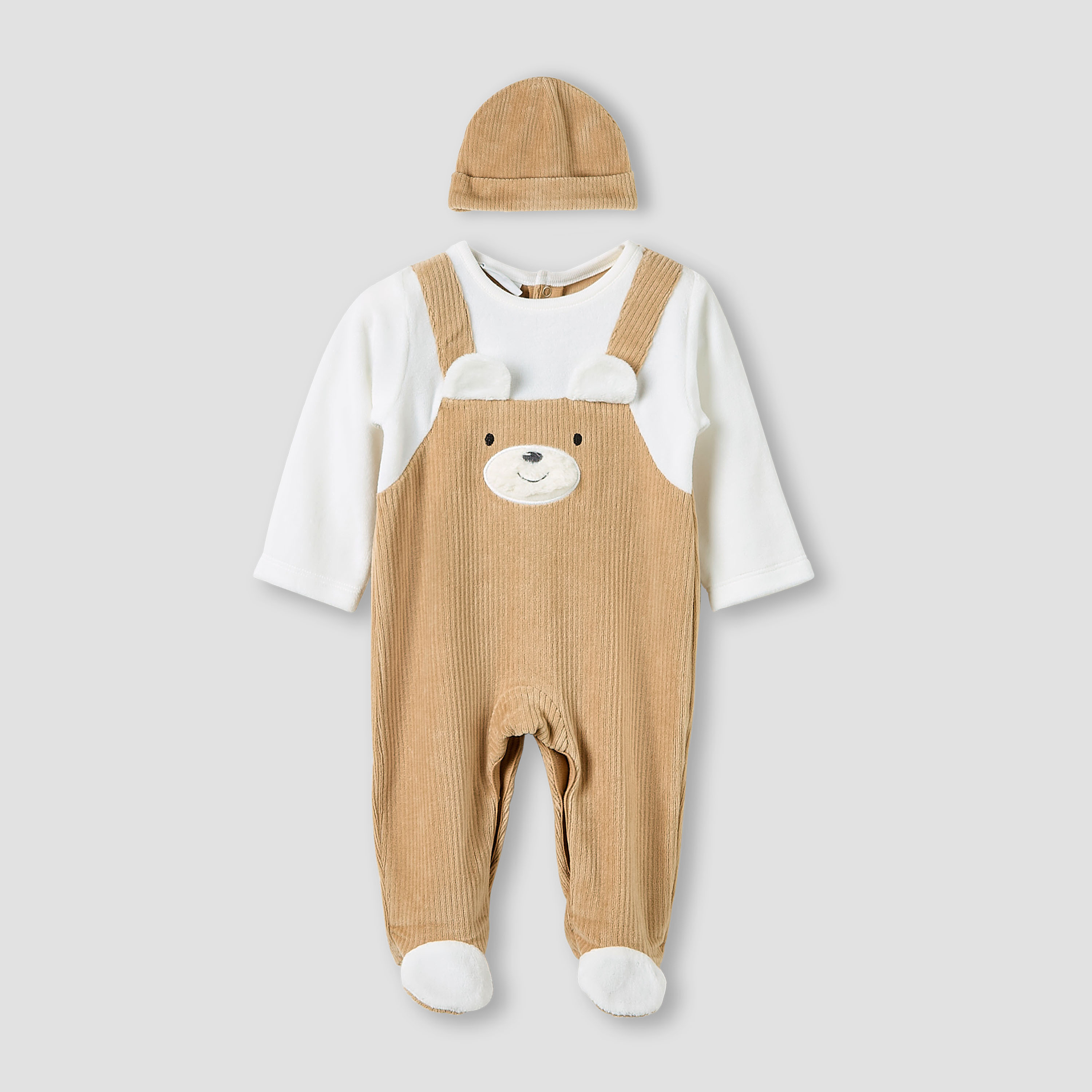 Juniors Sleepsuit with Ribbed Cap - Long Sleeves-baby-boys-clothing-winterwear-sleepsuits-image-1