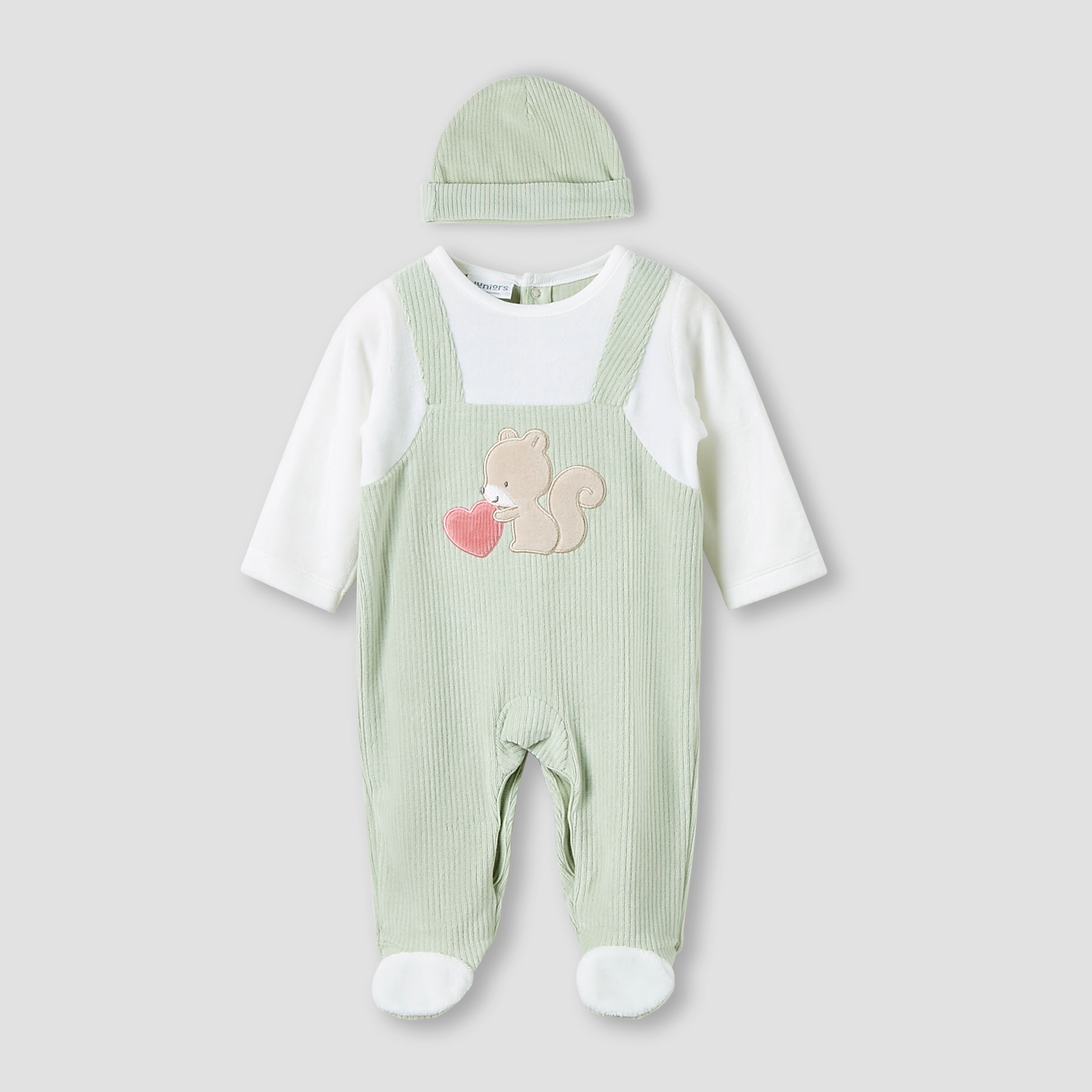 Juniors Sleepsuit with Ribbed Cap - Long Sleeves-baby-girls-clothing-nightwear-sleepsuits-image-1