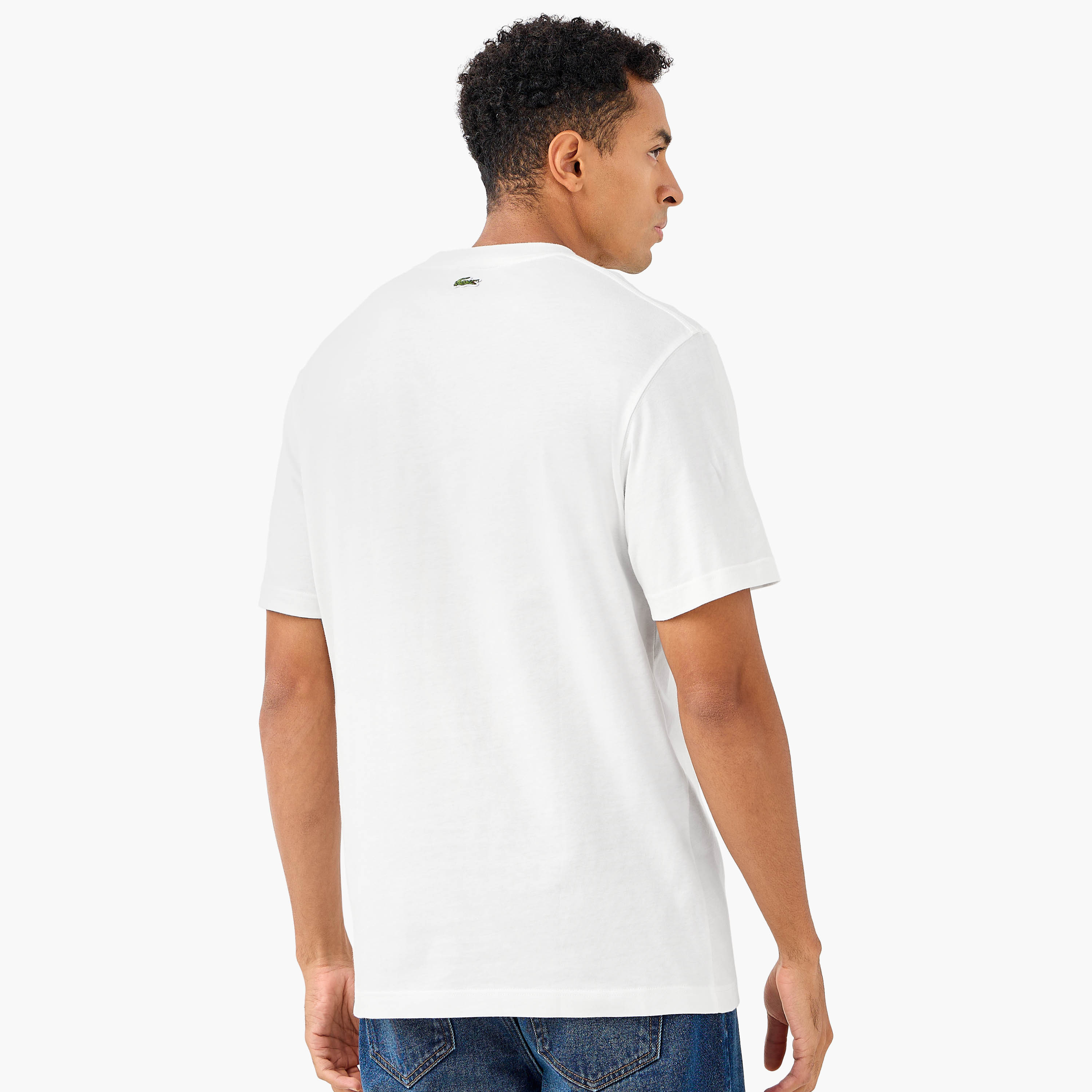 Lacoste Logo Print Crew Neck T-shirt with Short Sleeves-men-clothing-tshirtsandpolos-tshirts-image-3