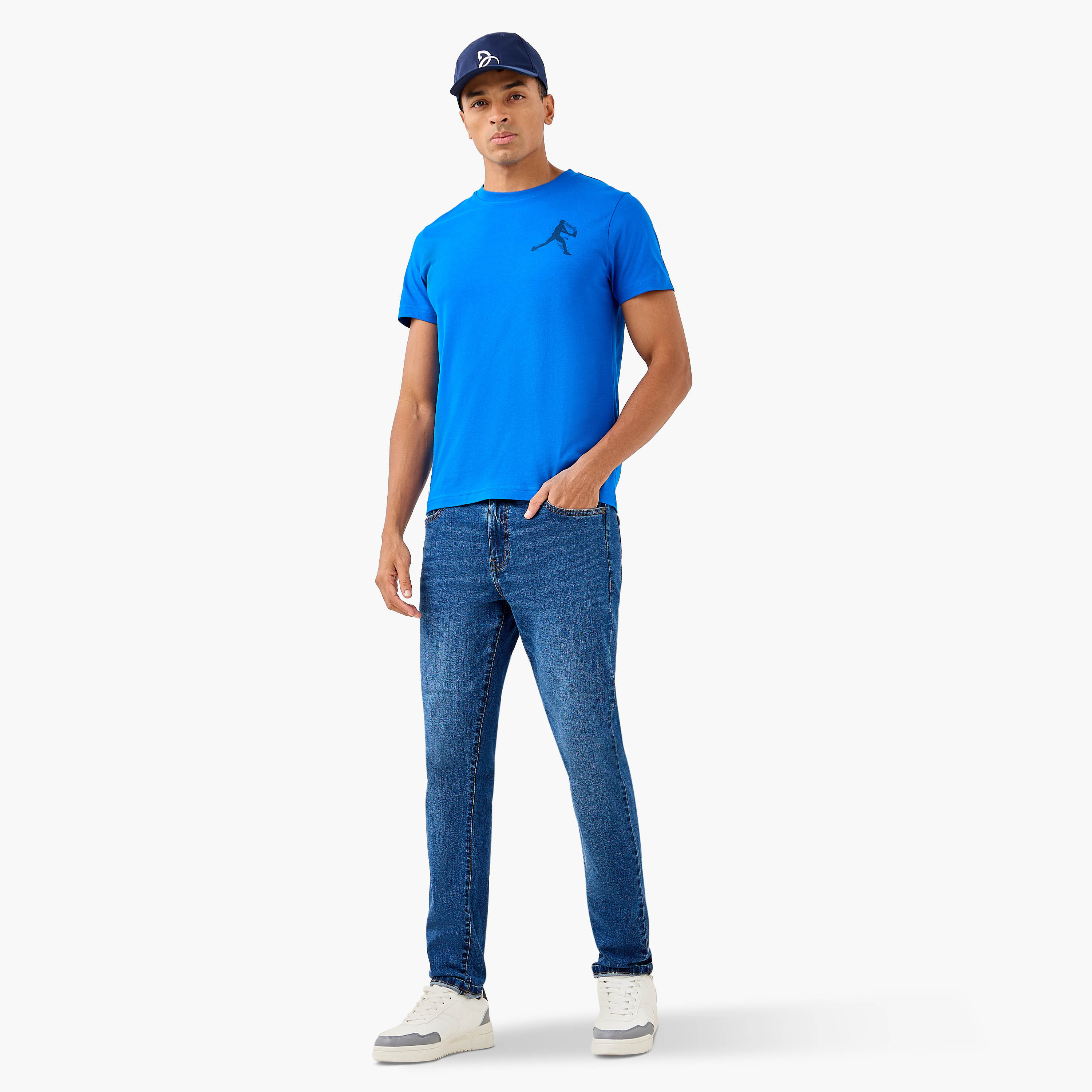 Lacoste Logo Print Crew Neck T-shirt with Short Sleeves-men-clothing-tshirtsandpolos-tshirts-image-2