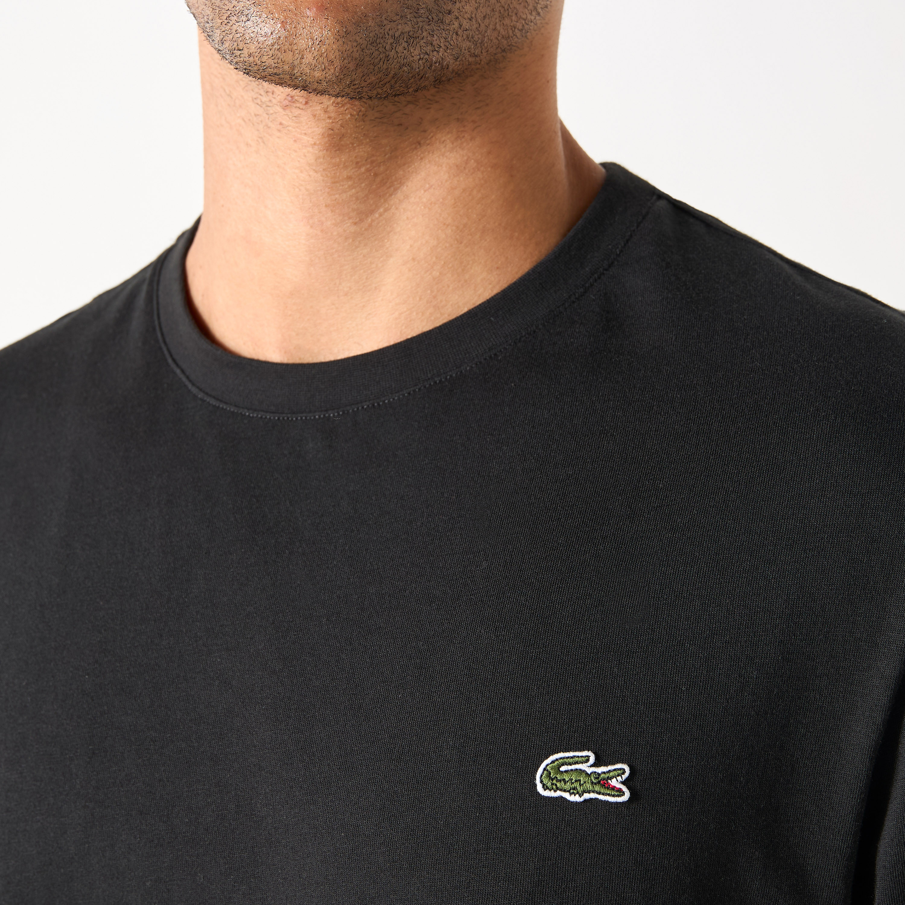 Lacoste Solid T-shirt with Short Sleeves and Crew Neck-men-clothing-tshirtsandpolos-tshirts-image-3