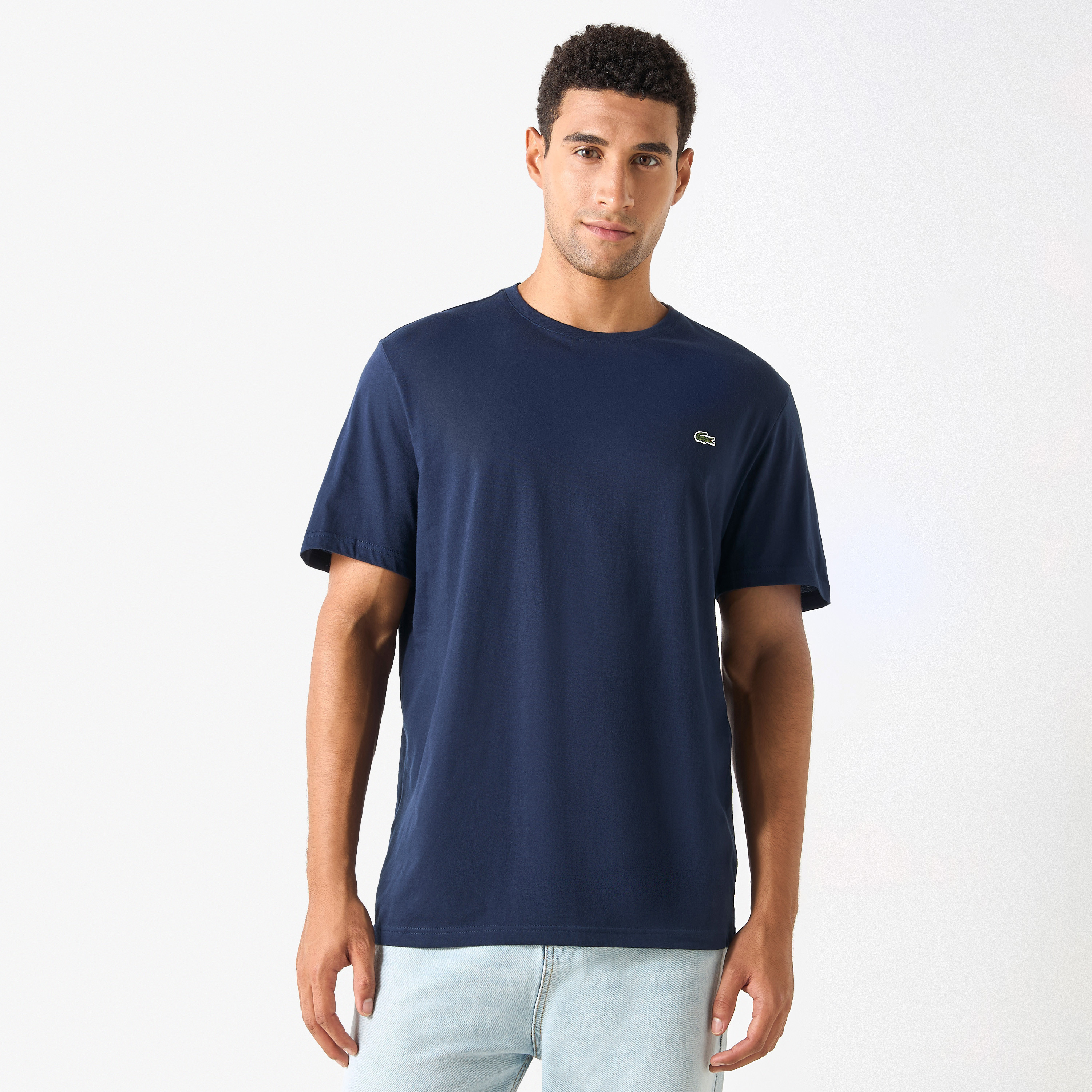 Lacoste Solid T-shirt with Short Sleeves and Crew Neck-men-clothing-tshirtsandpolos-tshirts-image-1
