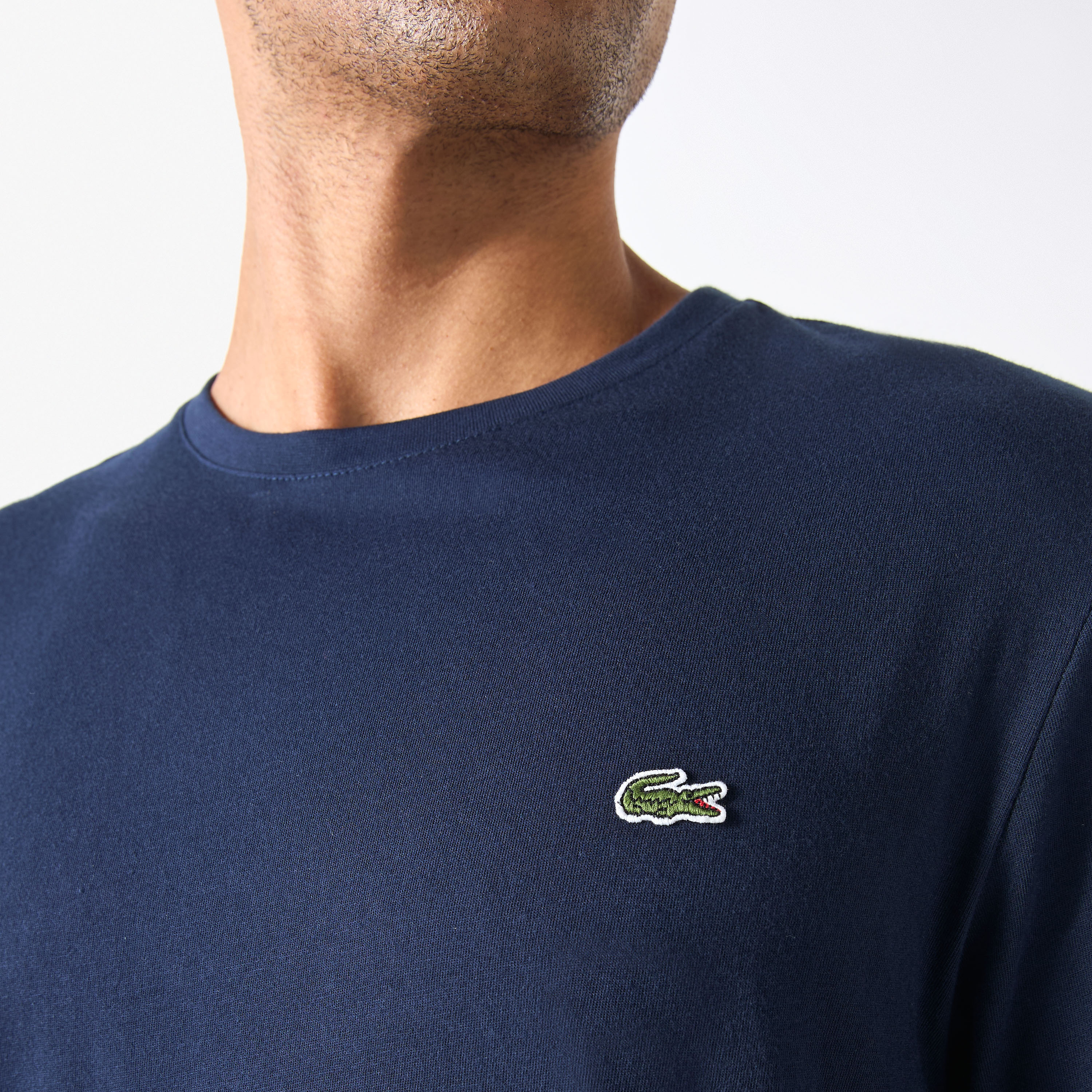 Lacoste Solid T-shirt with Short Sleeves and Crew Neck-men-clothing-tshirtsandpolos-tshirts-image-3