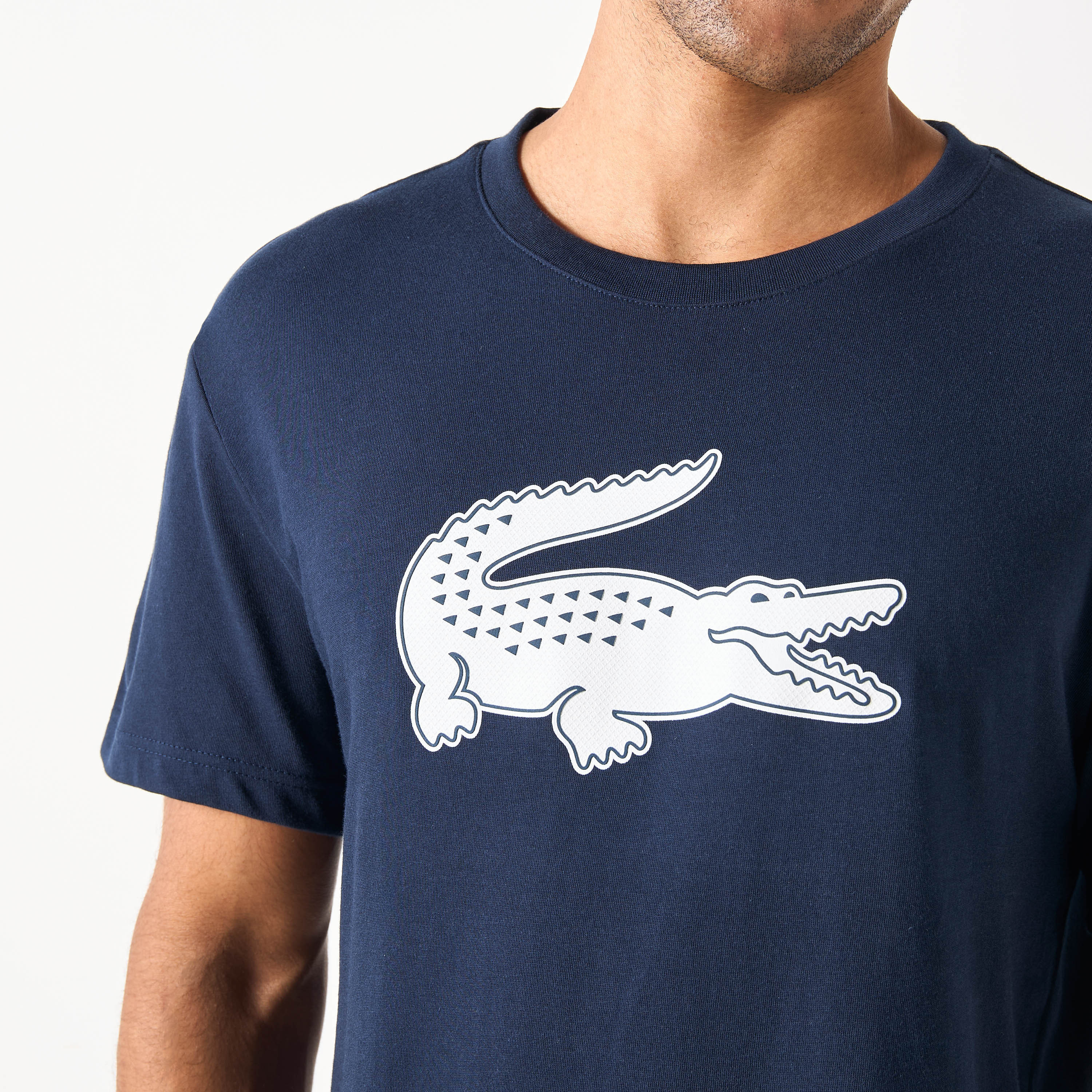Lacoste Solid T-shirt with Short Sleeves and Crew Neck-men-clothing-tshirtsandpolos-tshirts-image-3