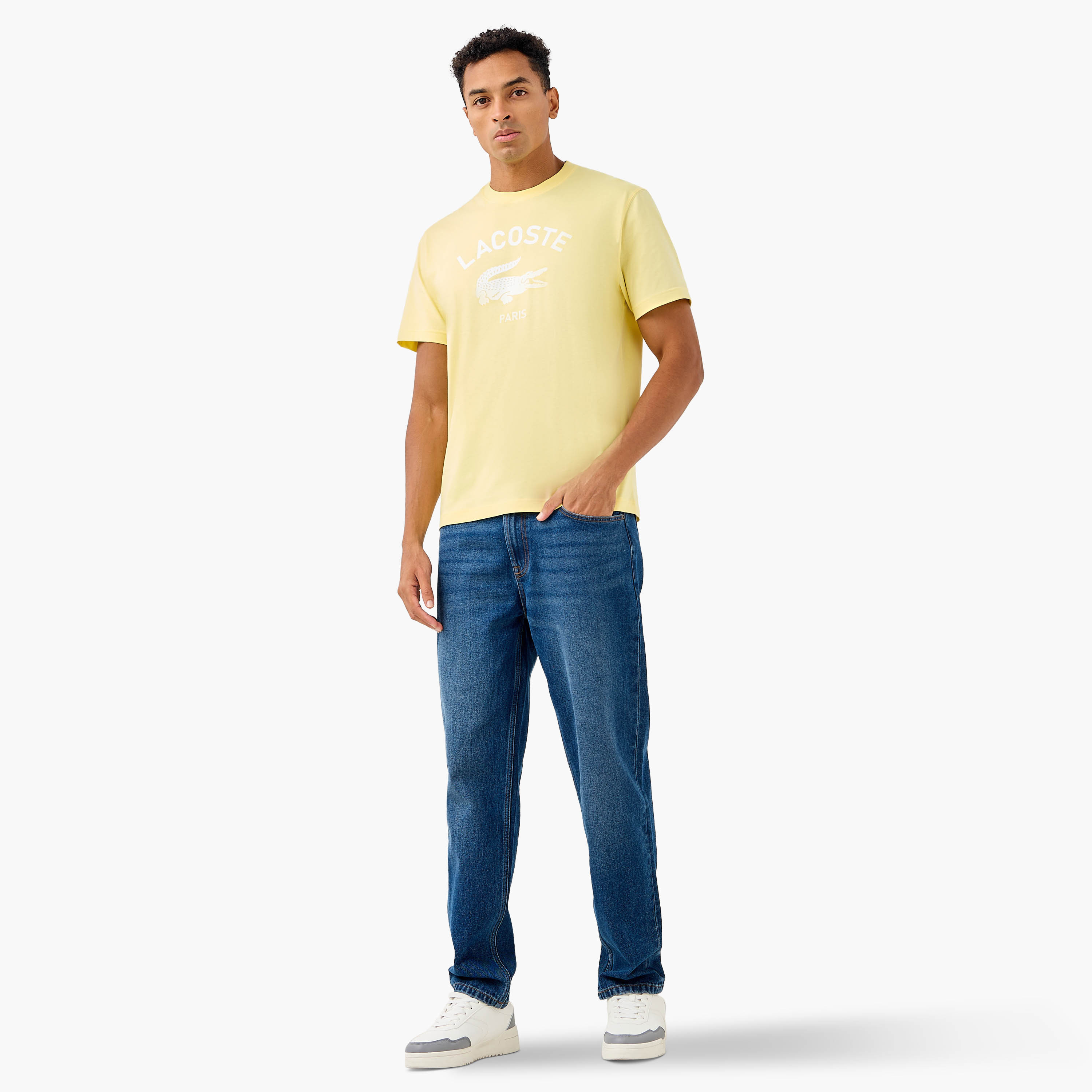 Lacoste Logo Print Crew Neck T-shirt with Short Sleeves-men-clothing-tshirtsandpolos-tshirts-image-2