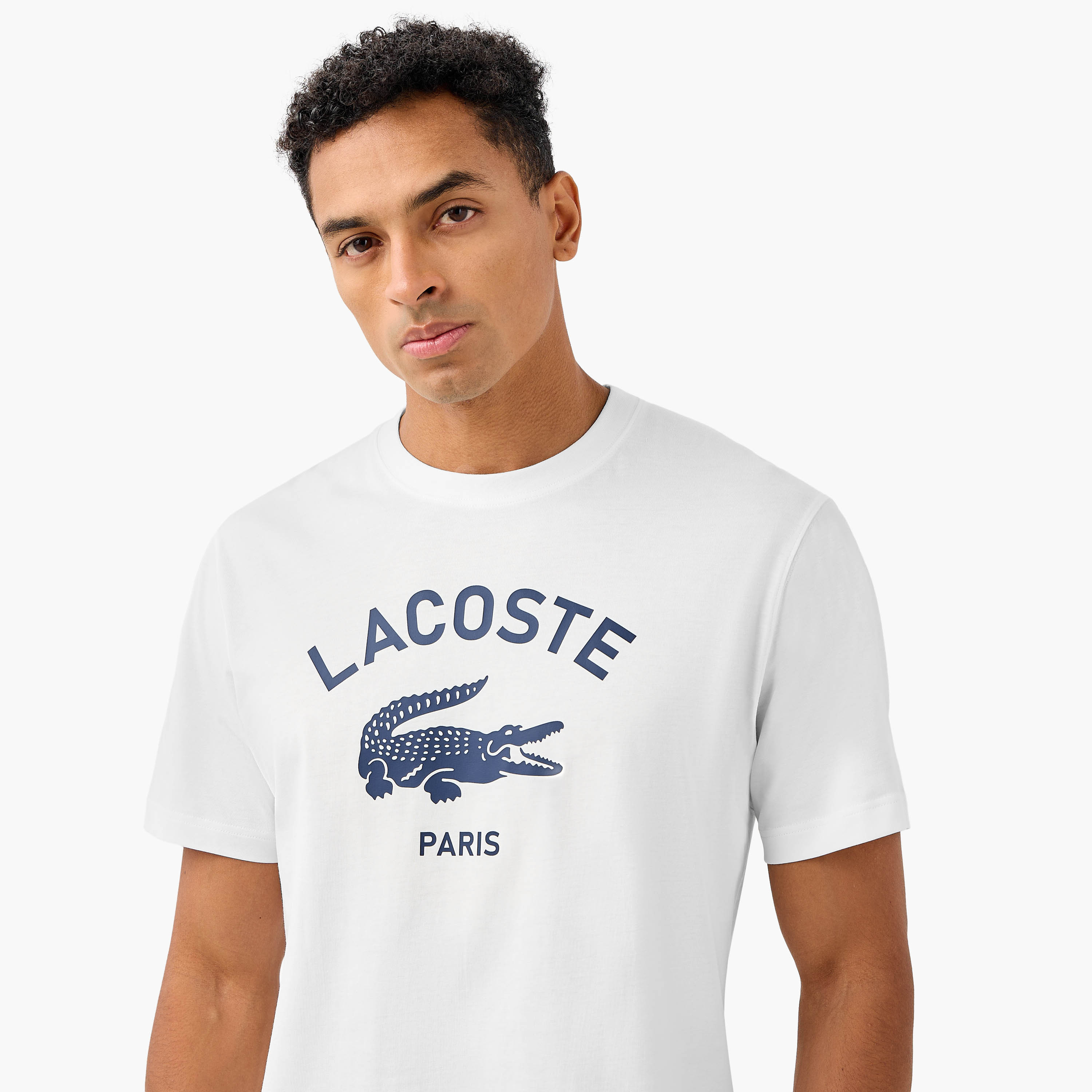 Lacoste Logo Print Crew Neck T-shirt with Short Sleeves-men-clothing-tshirtsandpolos-tshirts-image-4