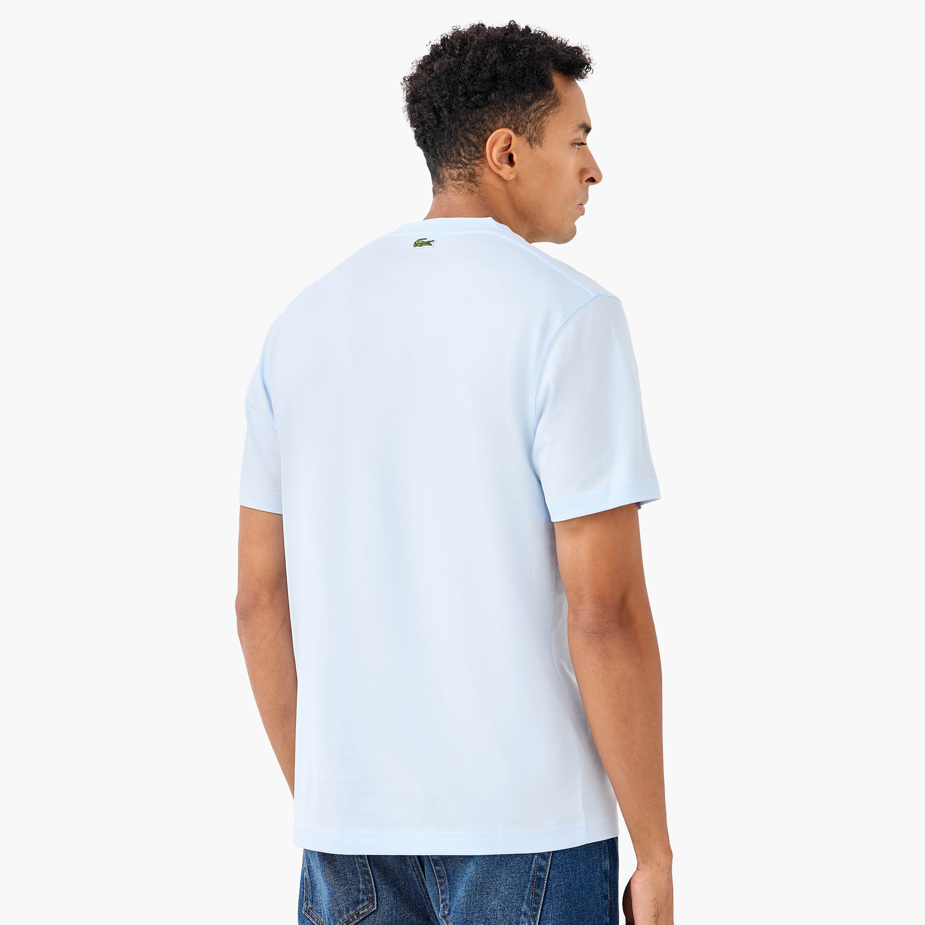 Lacoste Logo Print Crew Neck T-shirt with Short Sleeves-men-clothing-tshirtsandpolos-tshirts-image-3