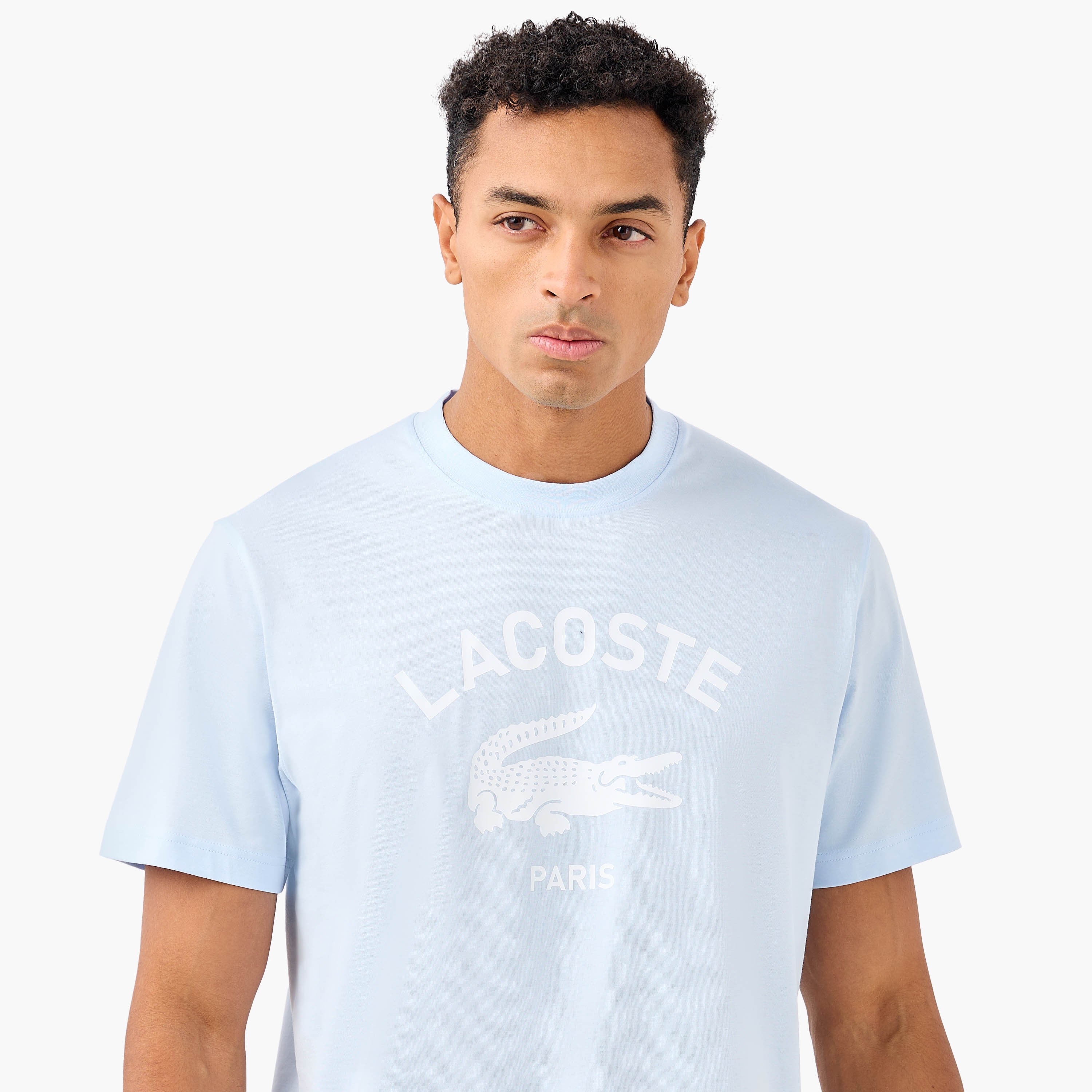 Lacoste Logo Print Crew Neck T-shirt with Short Sleeves-men-clothing-tshirtsandpolos-tshirts-image-4