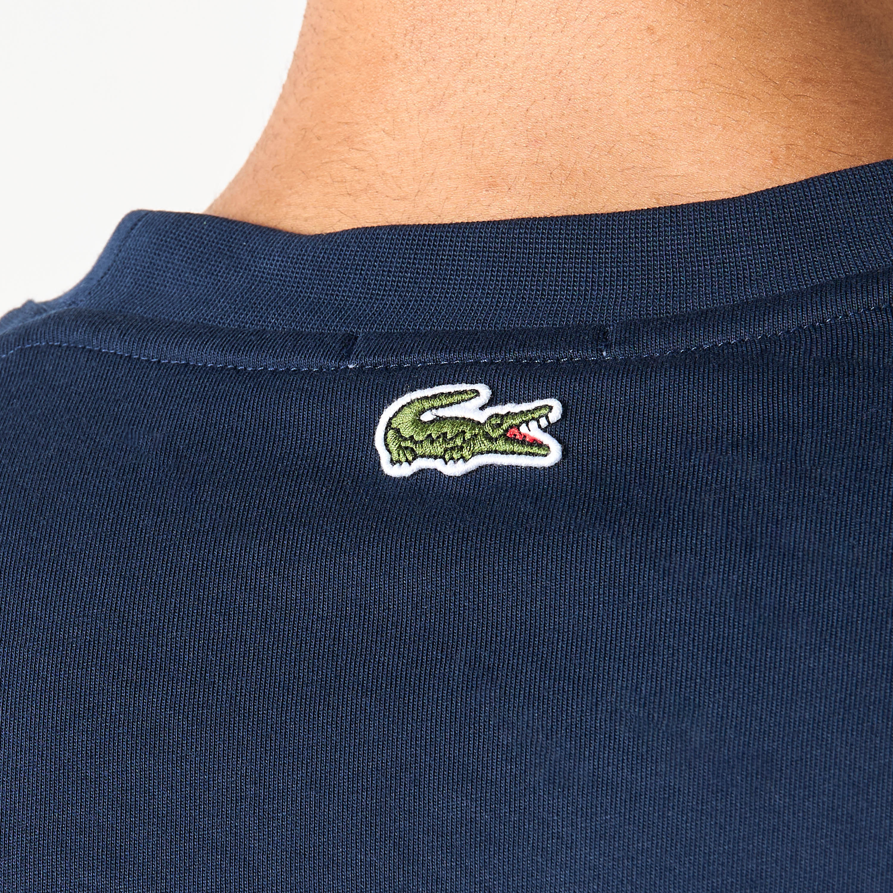 Lacoste Logo Print Crew Neck T-shirt with Short Sleeves-men-clothing-tshirtsandpolos-tshirts-image-4