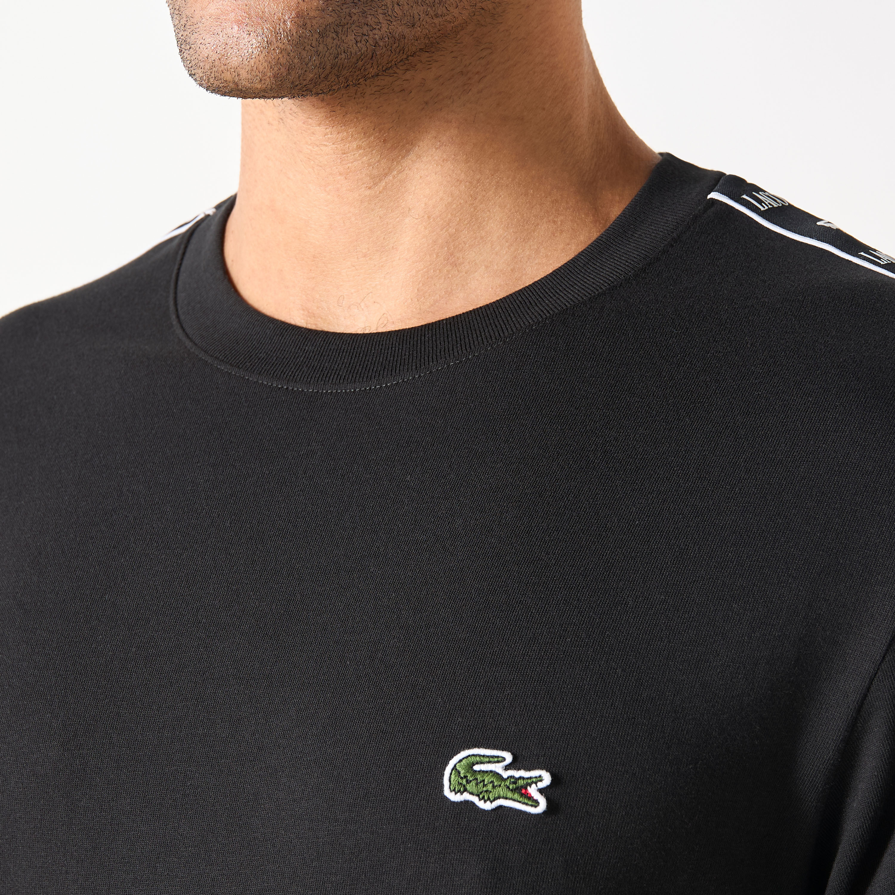 Lacoste Logo Applique Crew Neck T-shirt with Short Sleeves-men-clothing-tshirtsandpolos-tshirts-image-4