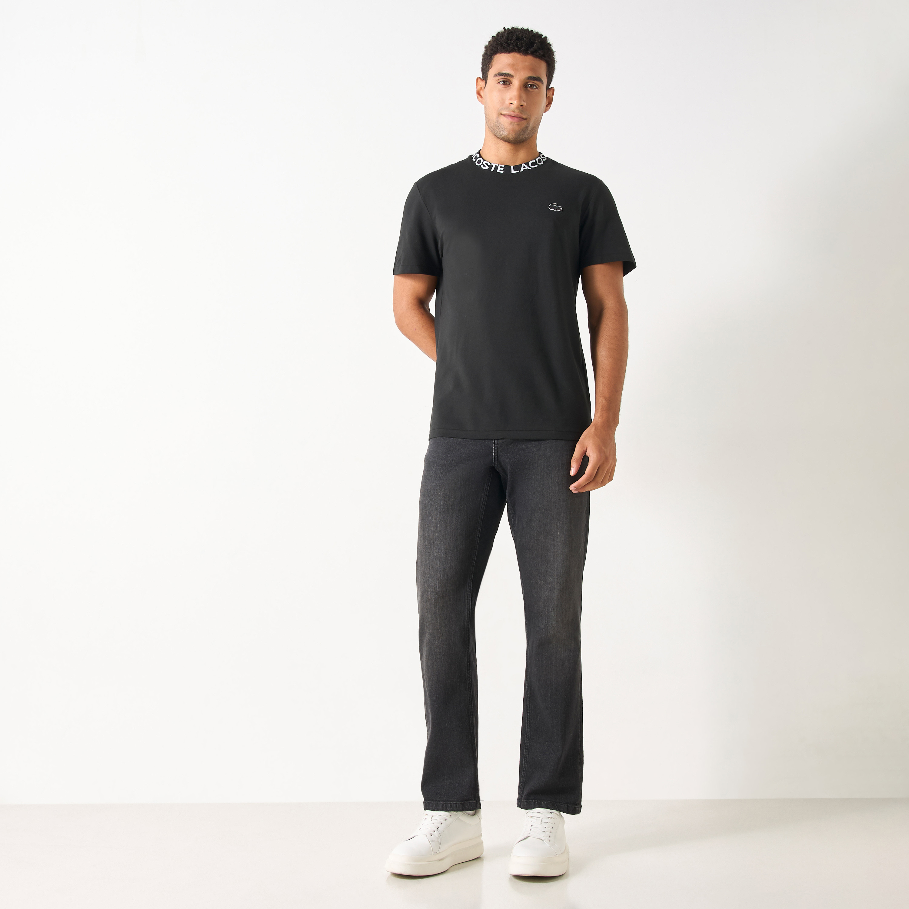 Lacoste Logo Print Round Neck T-shirt with Short Sleeves-men-clothing-tshirtsandpolos-tshirts-image-2