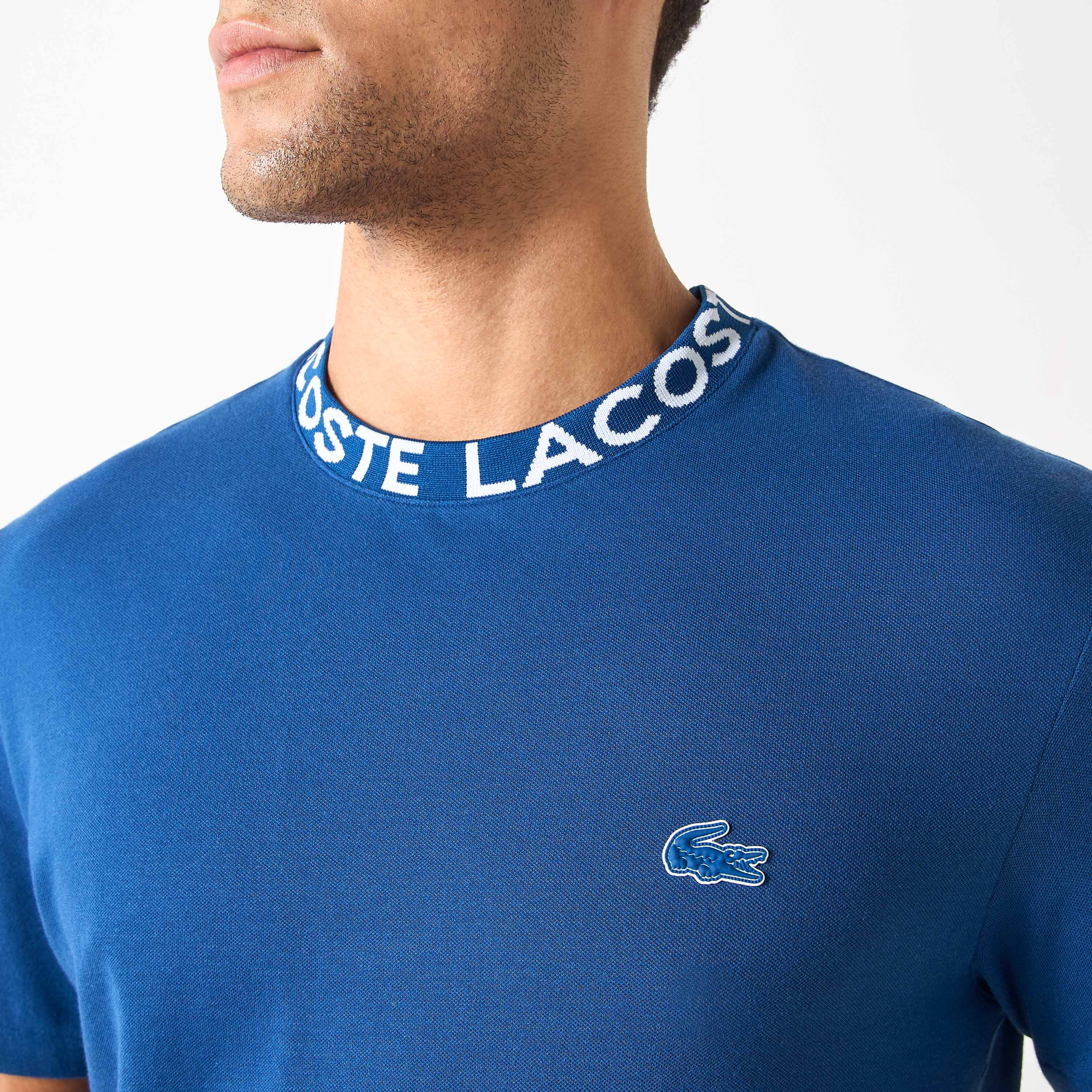 Lacoste Logo Print Round Neck T-shirt with Short Sleeves-men-clothing-tshirtsandpolos-tshirts-image-3