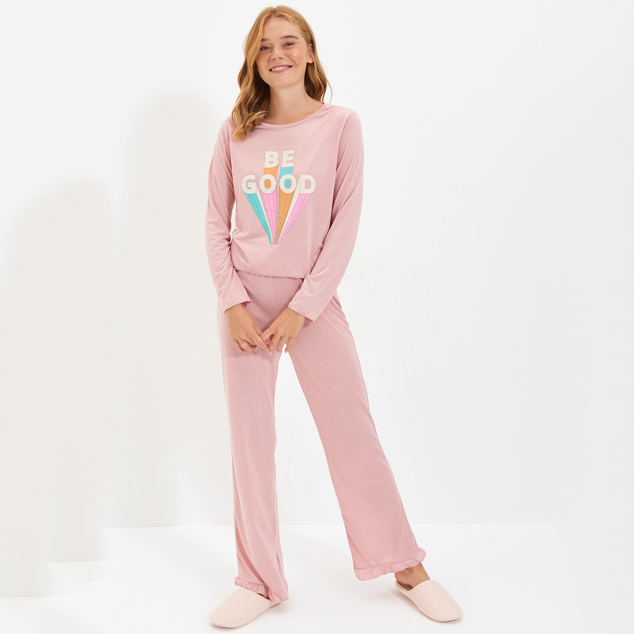 ترينديول لون القرنفل لباس نوم-women-clothing-nightwear-pyjamas-longsets-image-2