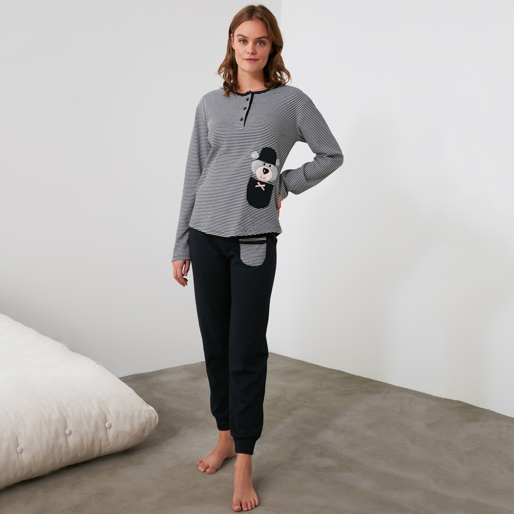 ترينديول أزرق لباس نوم-women-clothing-nightwear-pyjamas-longsets-image-1