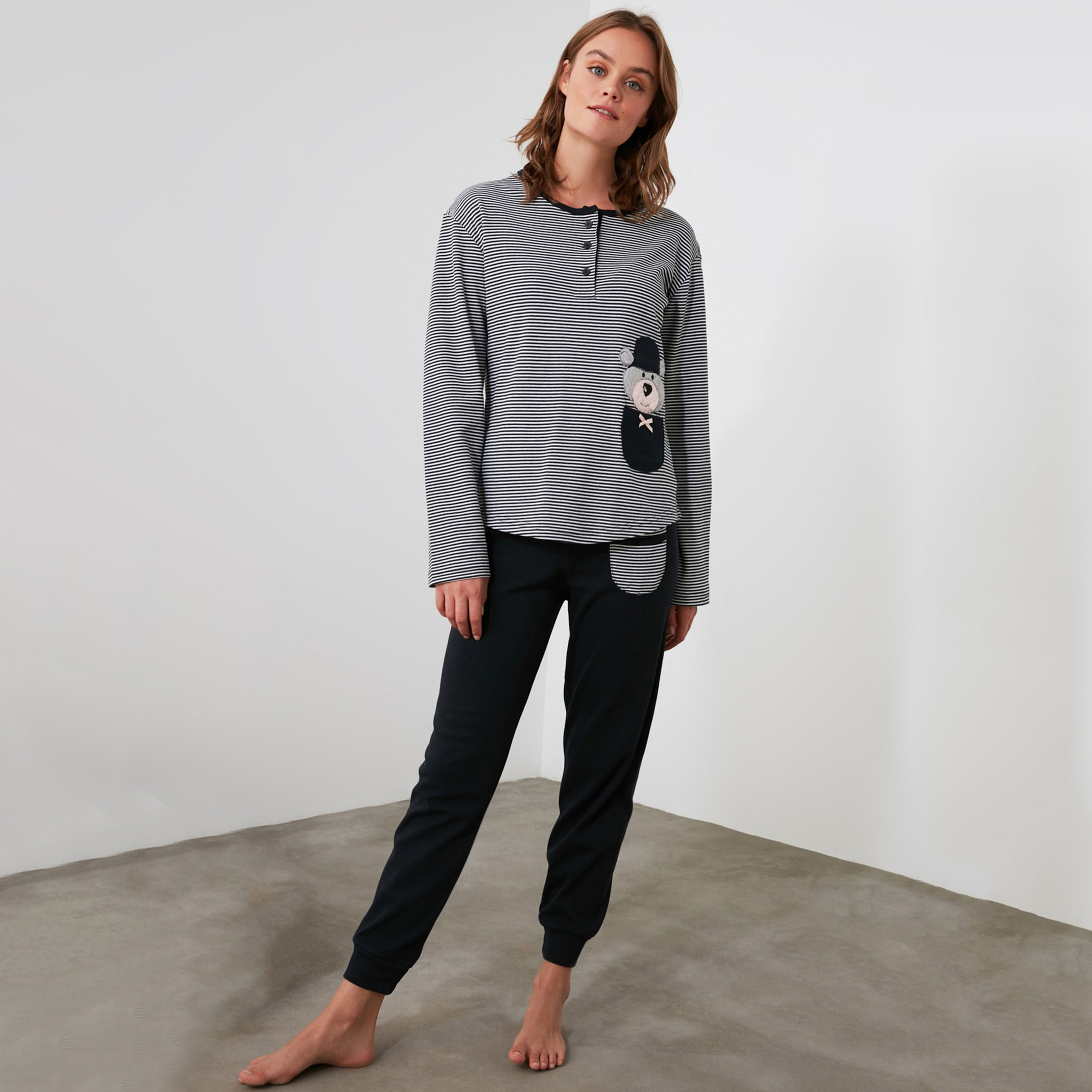 ترينديول أزرق لباس نوم-women-clothing-nightwear-pyjamas-longsets-image-2