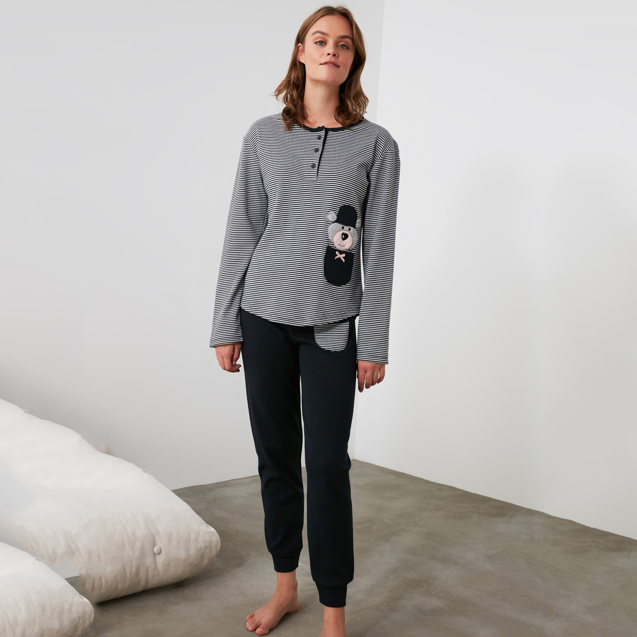 ترينديول أزرق لباس نوم-women-clothing-nightwear-pyjamas-longsets-image-3