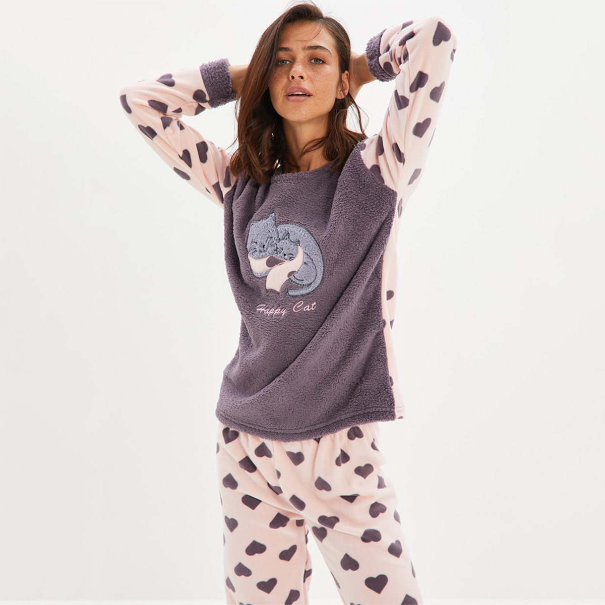 ترينديول رمادي ثوب نوم-women-clothing-nightwear-pyjamas-longsets-image-1