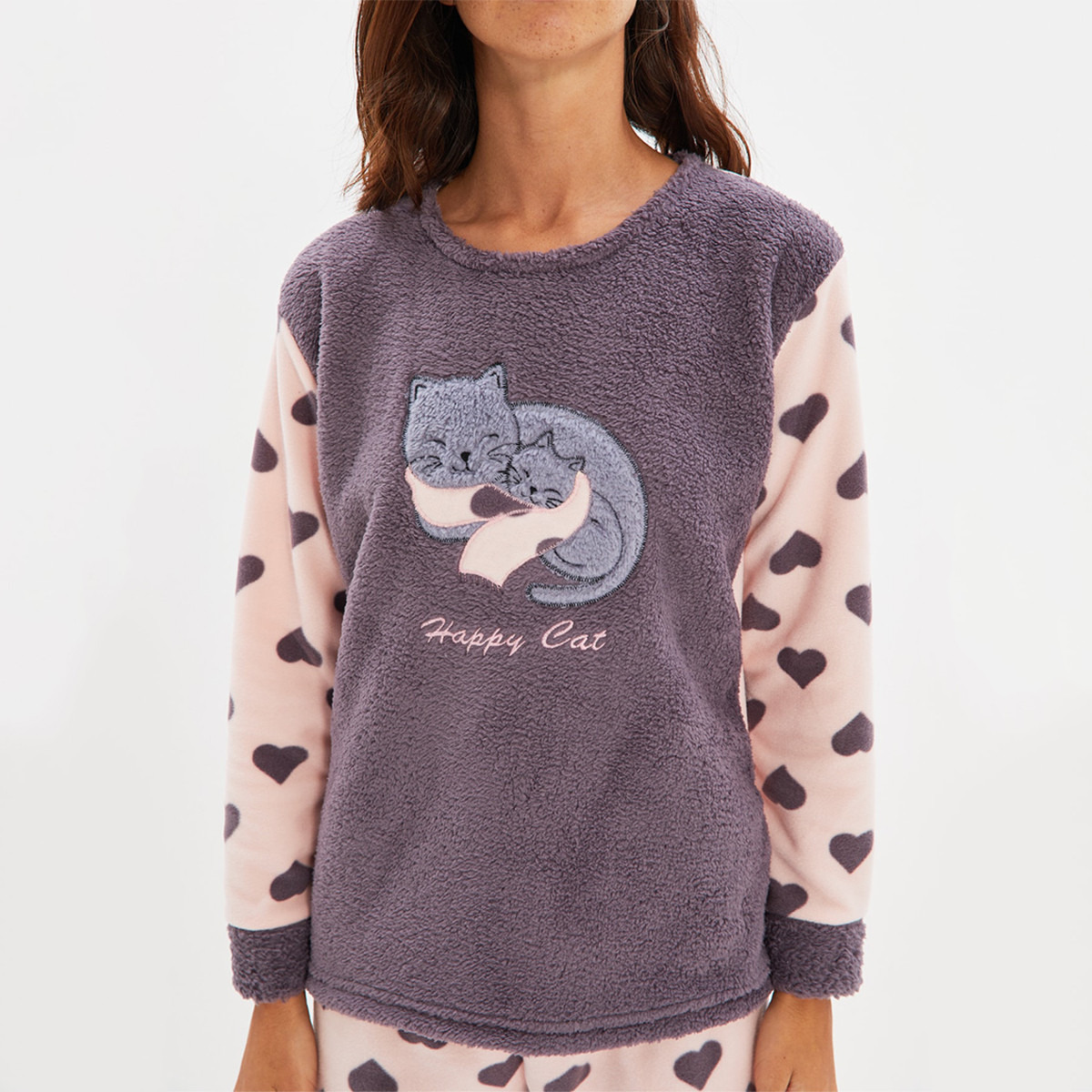 ترينديول رمادي ثوب نوم-women-clothing-nightwear-pyjamas-longsets-image-5