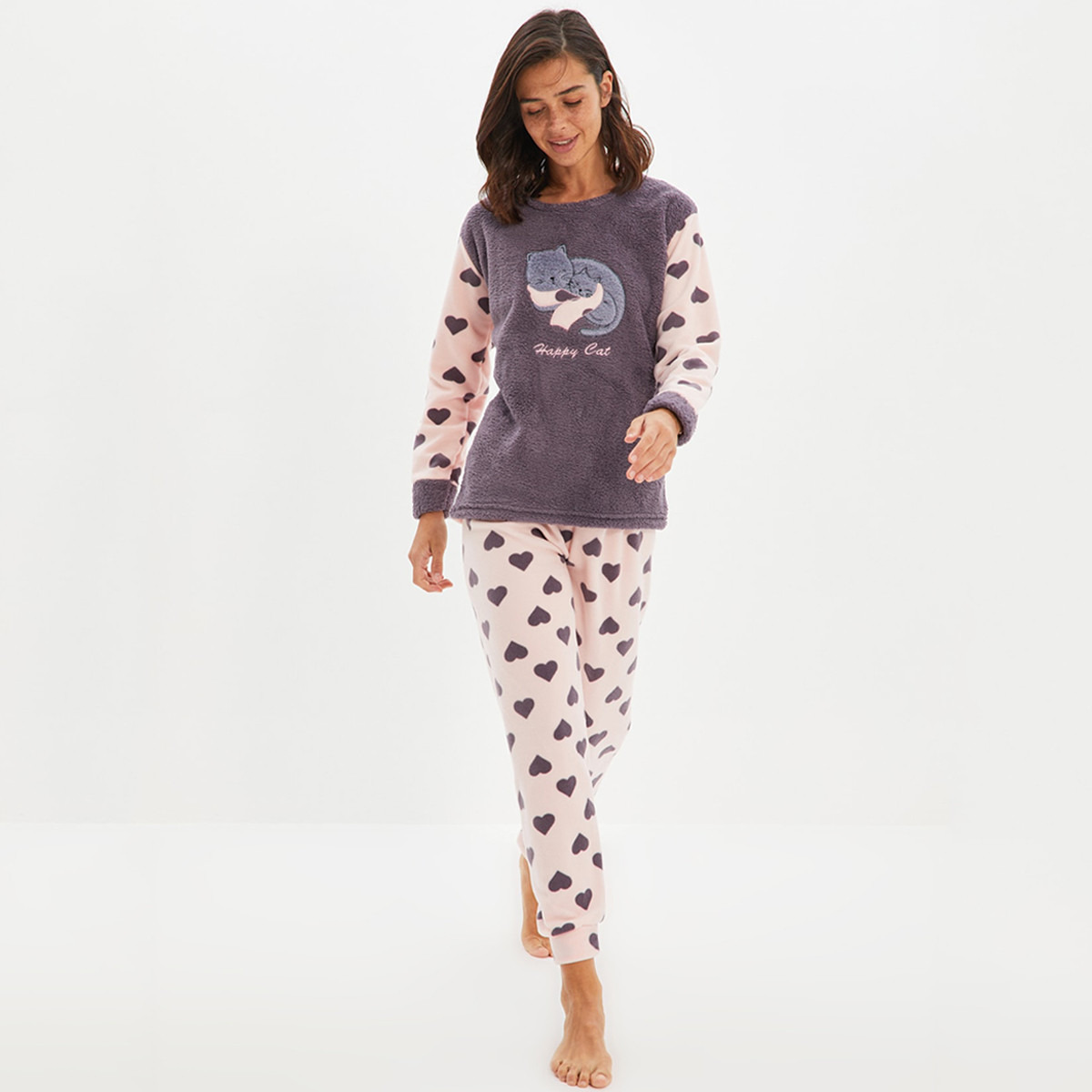 ترينديول رمادي ثوب نوم-women-clothing-nightwear-pyjamas-longsets-image-6