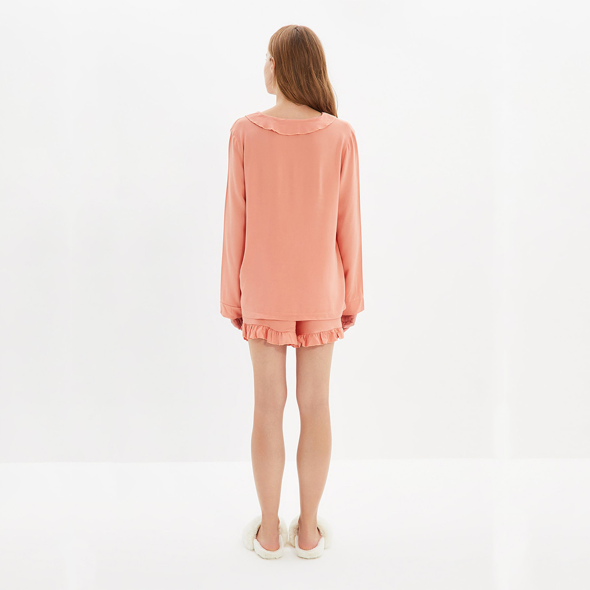 ترينديول لون القرنفل ثوب نوم-women-clothing-nightwear-pyjamas-longsets-image-5