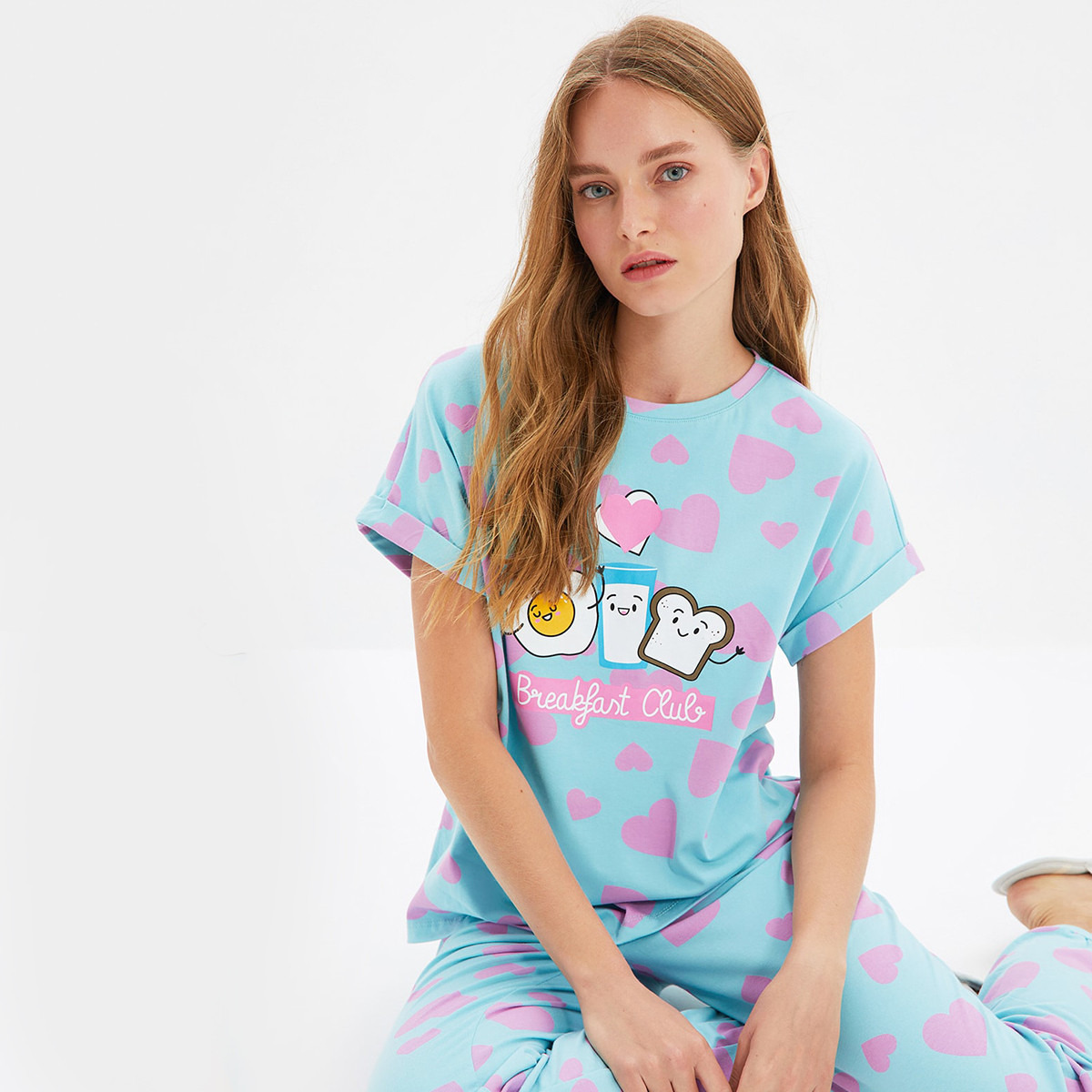 ترينديول أزرق ثوب نوم-women-clothing-nightwear-pyjamas-longsets-image-1