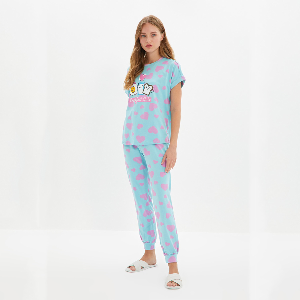 ترينديول أزرق ثوب نوم-women-clothing-nightwear-pyjamas-longsets-image-2