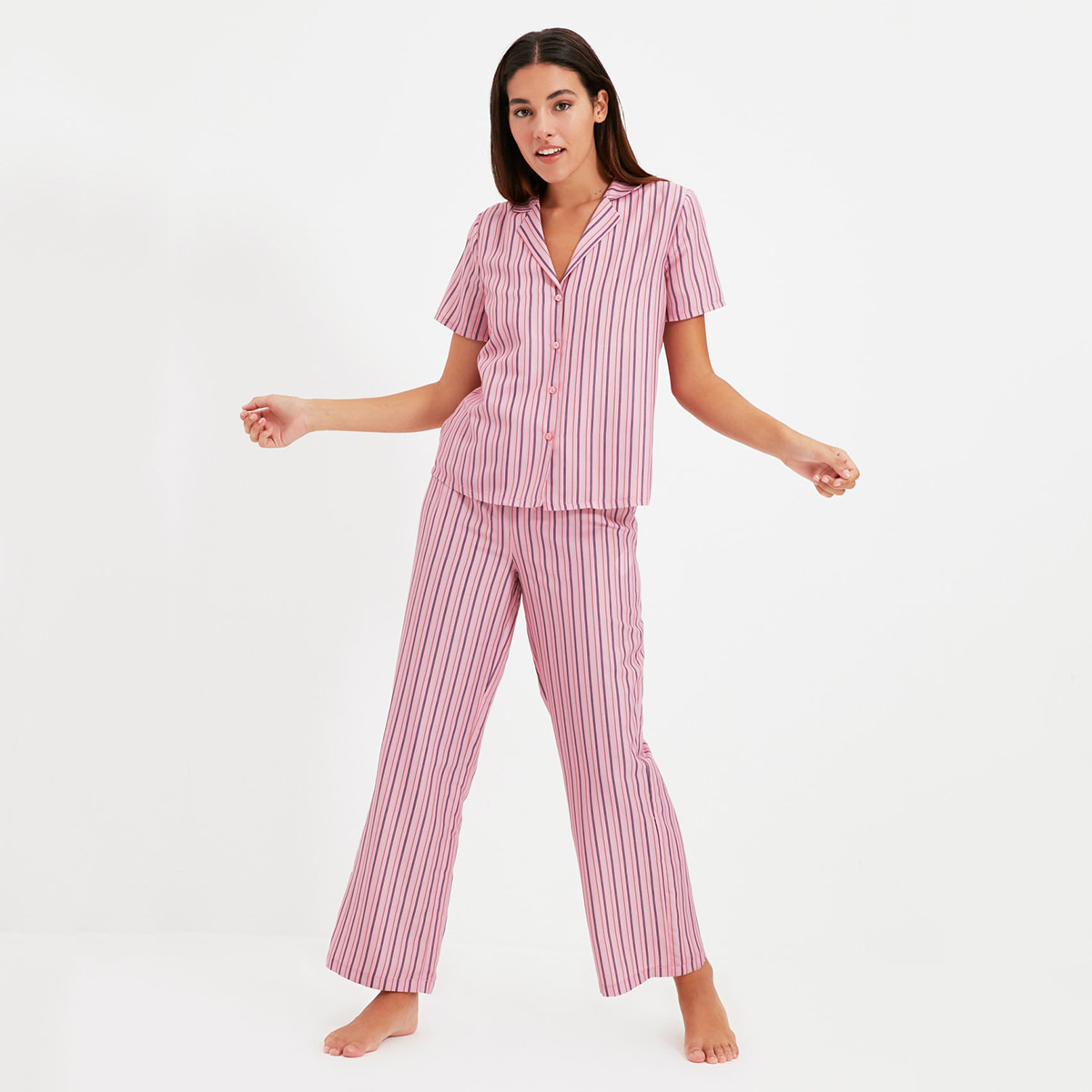 ترينديول لون القرنفل ثوب نوم-women-clothing-nightwear-pyjamas-longsets-image-10