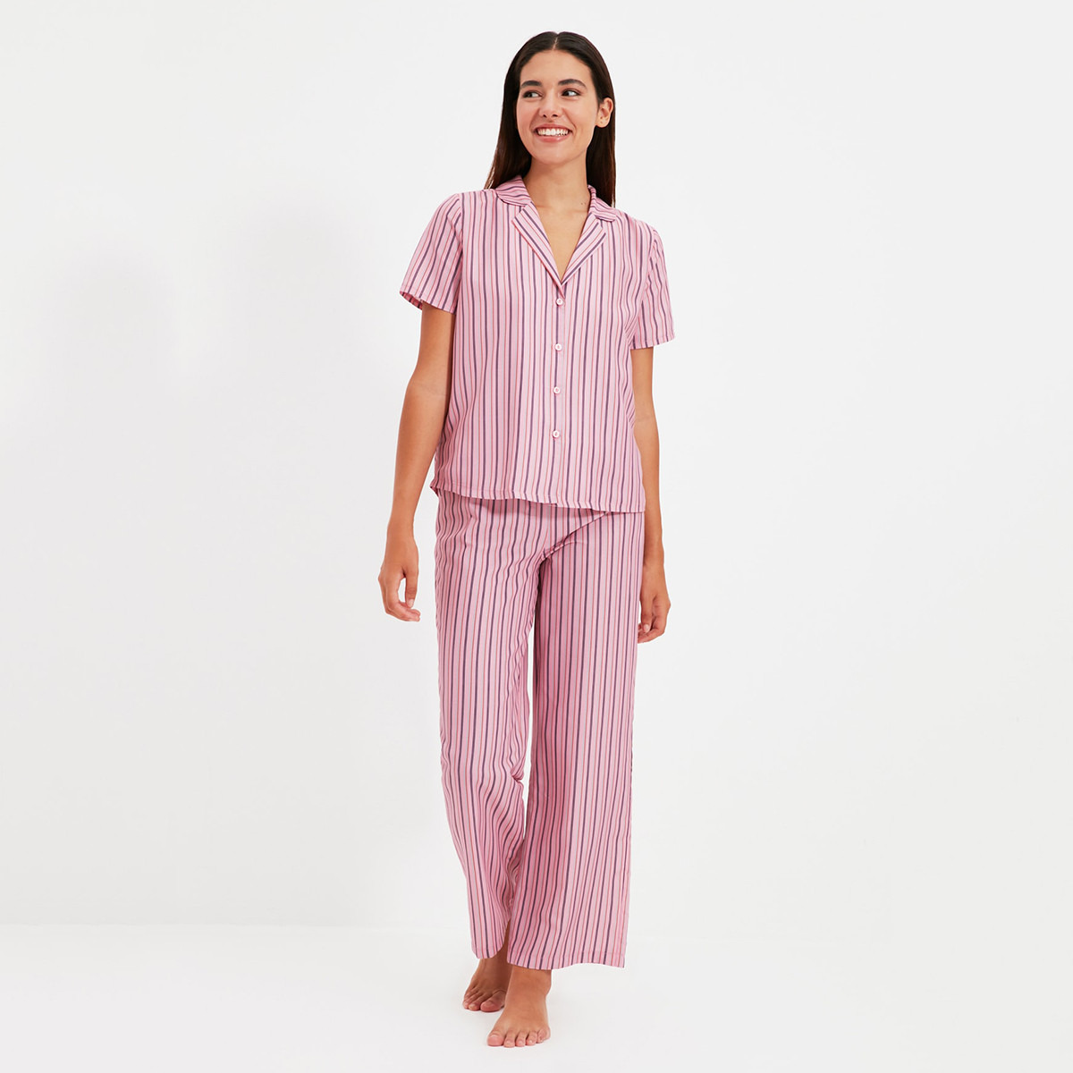 ترينديول لون القرنفل ثوب نوم-women-clothing-nightwear-pyjamas-longsets-image-9