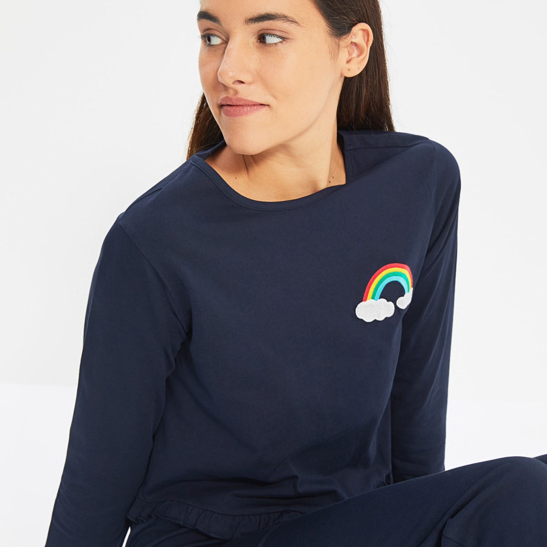 ترينديول أزرق  طقم  بيجاما -women-clothing-nightwear-pyjamas-longsets-image-2