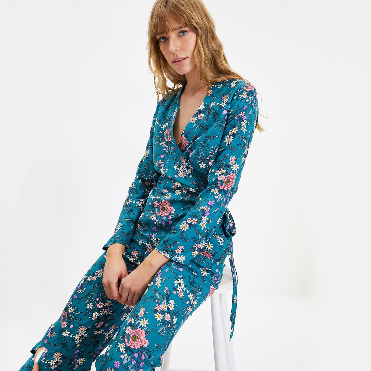 ترينديول أزرق لباس نوم-women-clothing-nightwear-pyjamas-longsets-image-2
