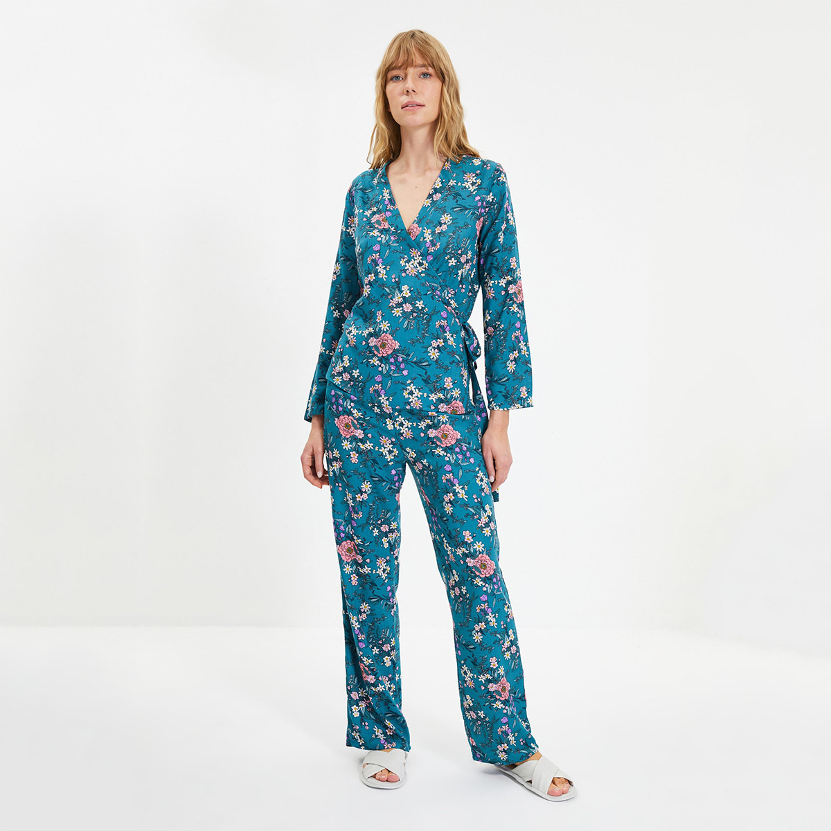 ترينديول أزرق لباس نوم-women-clothing-nightwear-pyjamas-longsets-image-5
