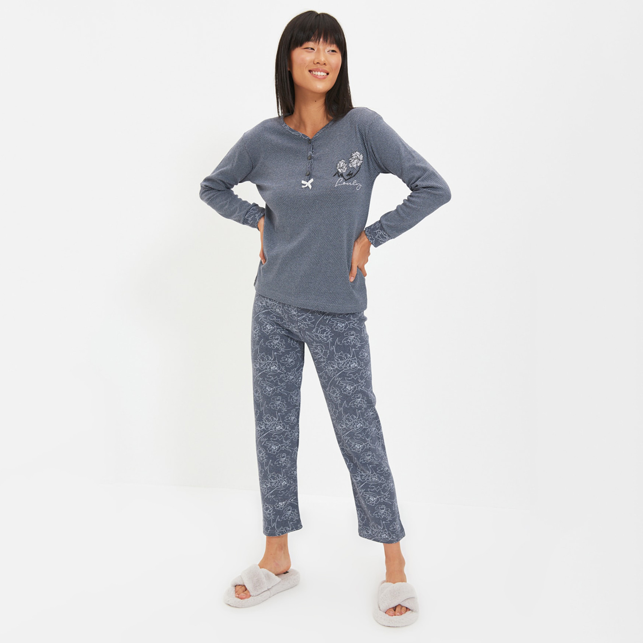 ترينديول أزرق لباس نوم-women-clothing-nightwear-pyjamas-longsets-image-1