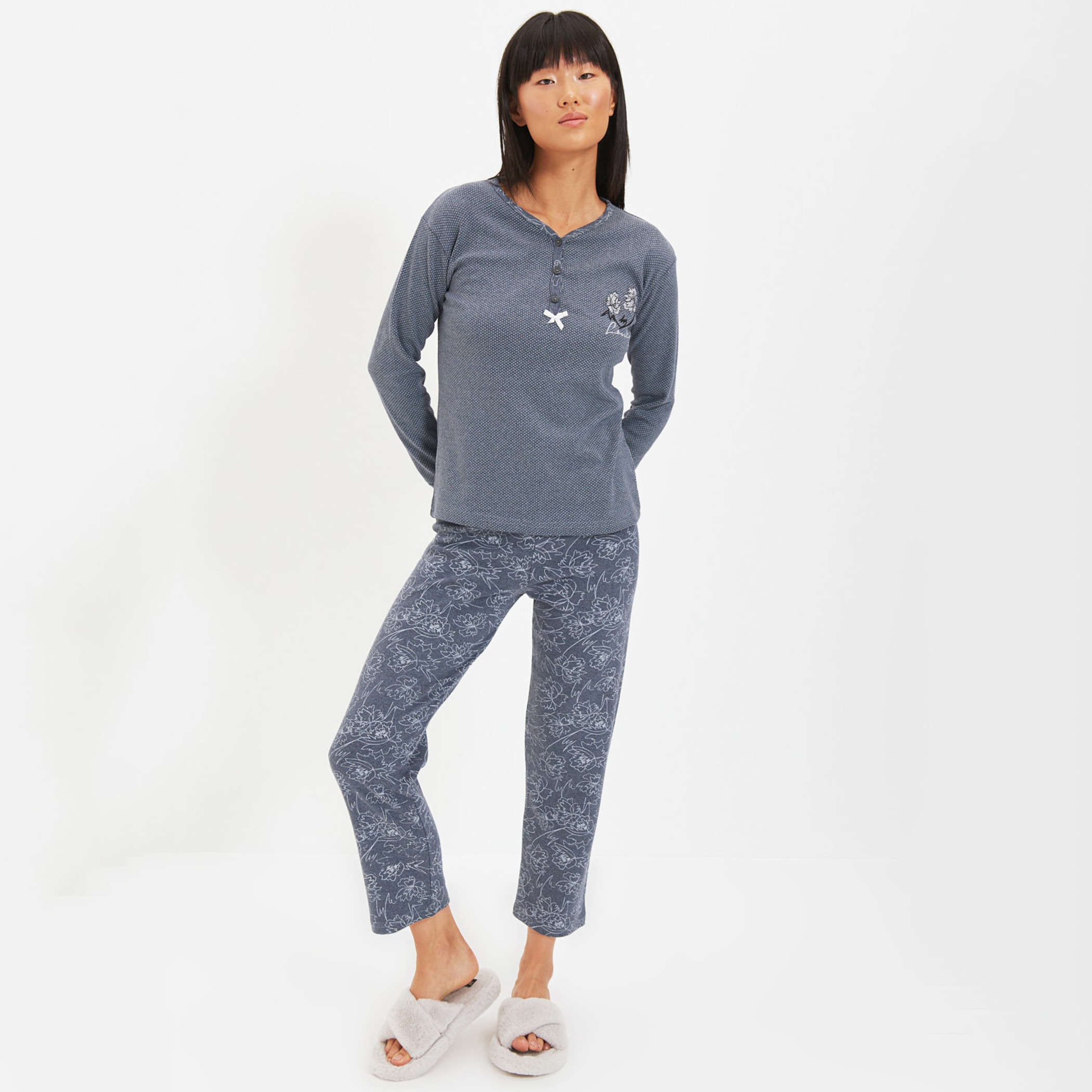 ترينديول أزرق لباس نوم-women-clothing-nightwear-pyjamas-longsets-image-2