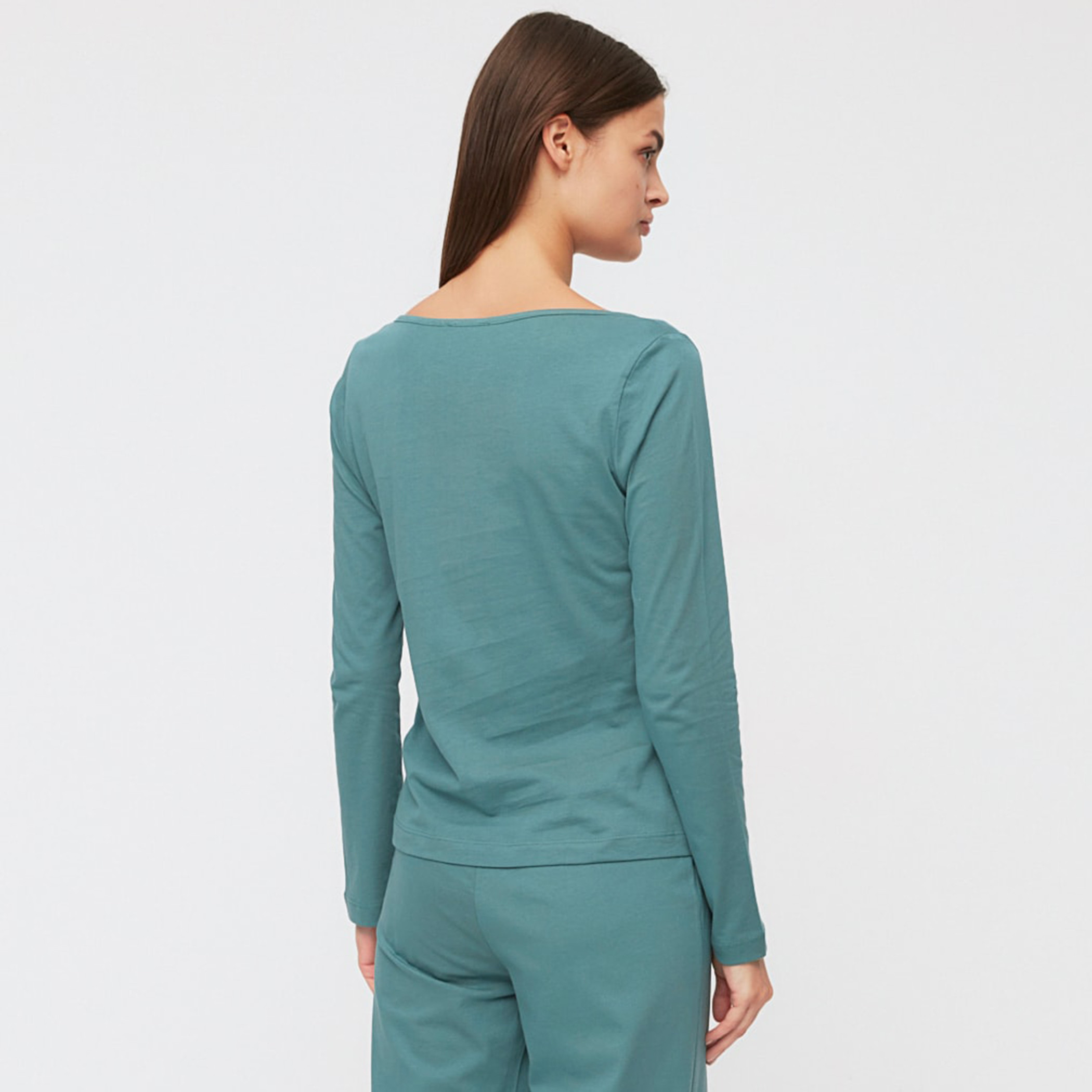 Trendyol Women Knitted Square Neck Top-Pyjama Set-women-clothing-nightwear-pyjamas-longsets-image-4