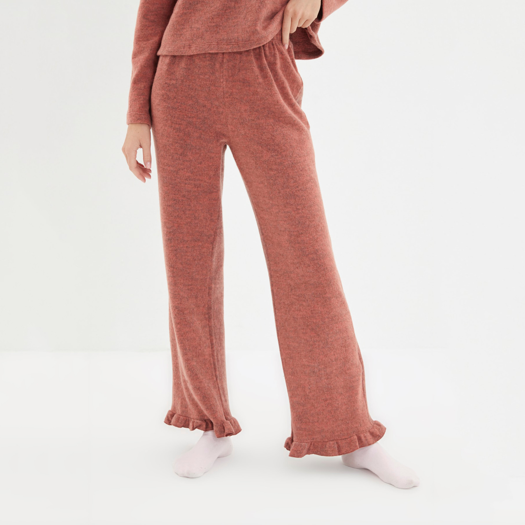 Trendyol Women Solid Crop Top-Pyjama Set-women-clothing-nightwear-pyjamas-longsets-image-5