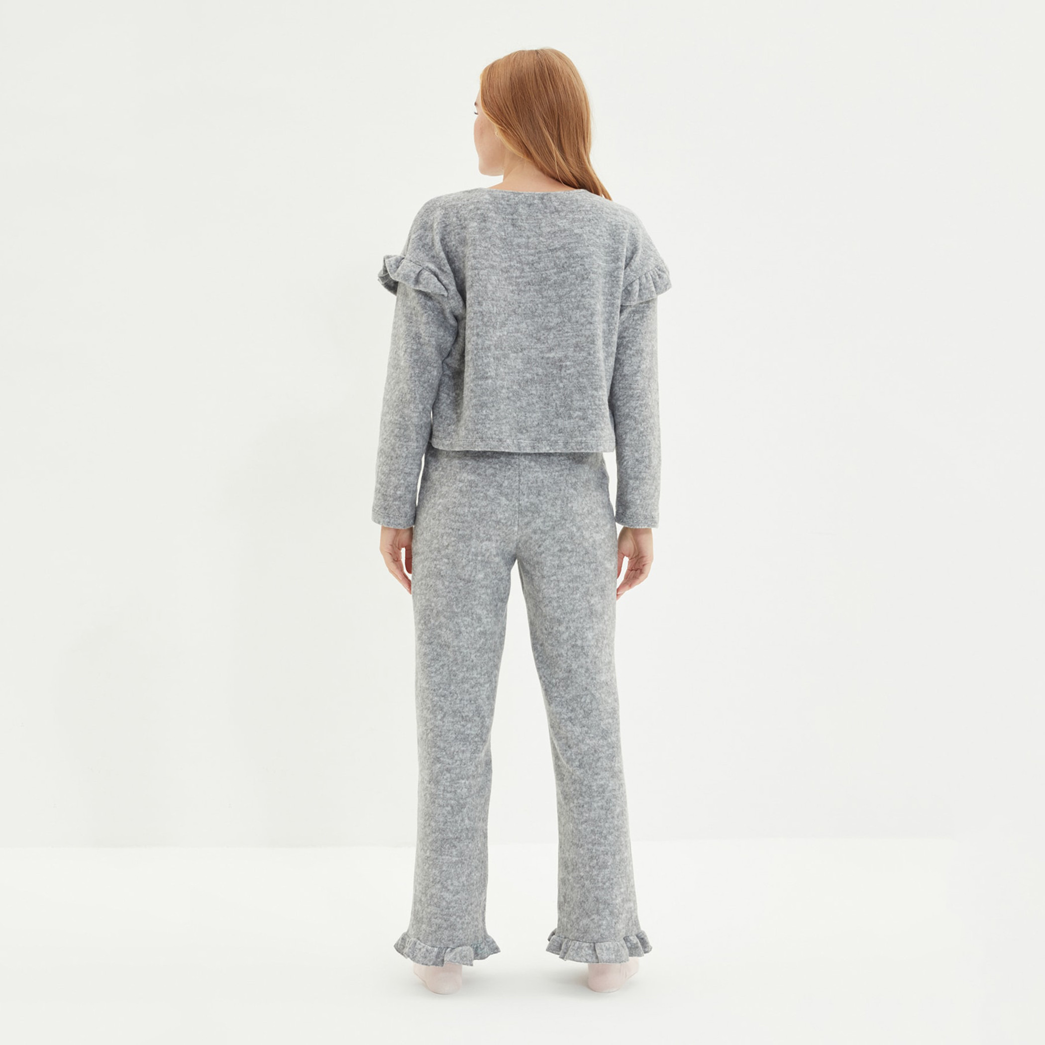 Trendyol Women Solid Crop Top-Pyjama Set-women-clothing-nightwear-pyjamas-longsets-image-6