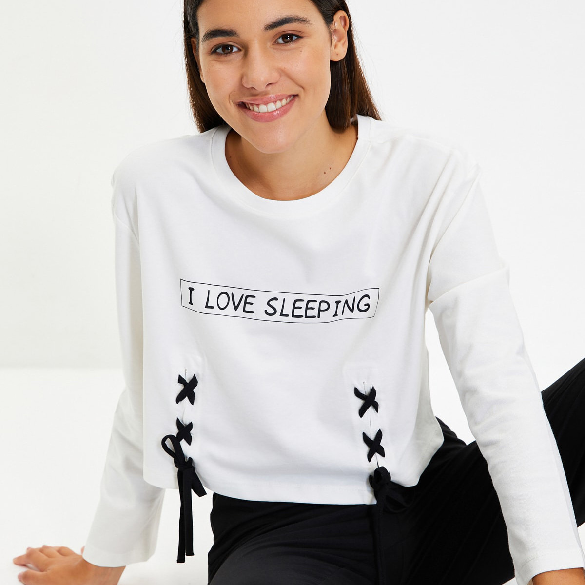 ترينديول أبيض لباس نوم-women-clothing-nightwear-pyjamas-longsets-image-2