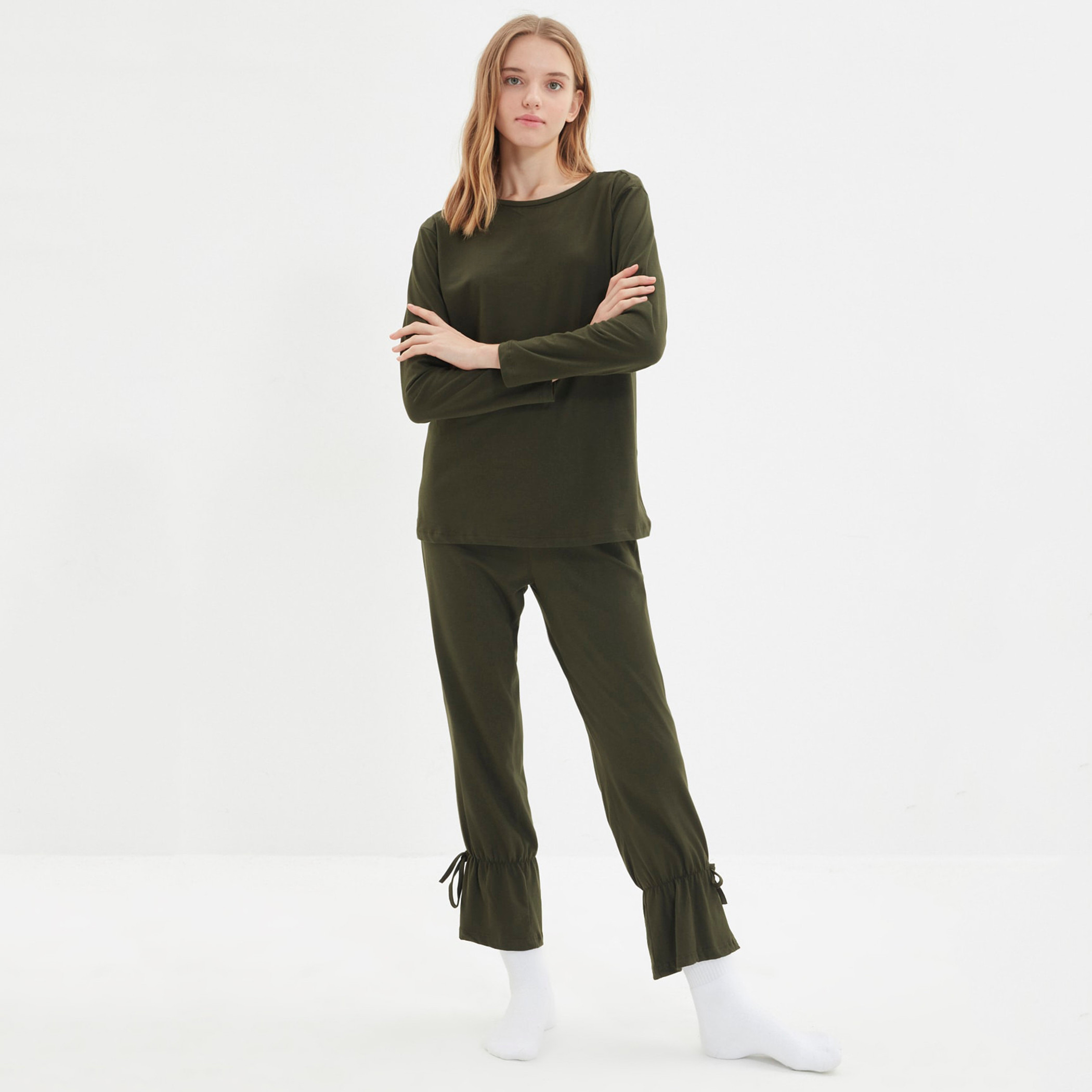 ترينديول أخضر لباس نوم-women-clothing-nightwear-pyjamas-longsets-image-1