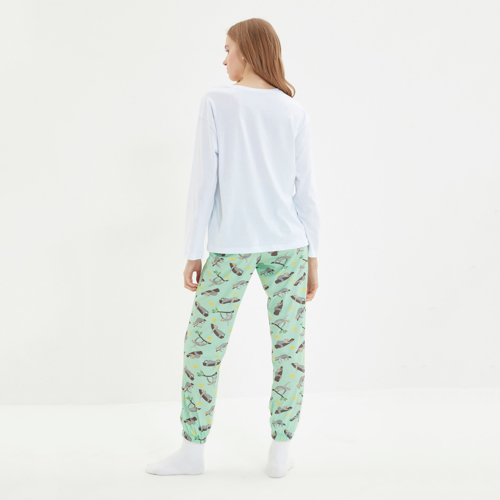 ترينديول أبيض لباس نوم-women-clothing-nightwear-pyjamas-longsets-image-5