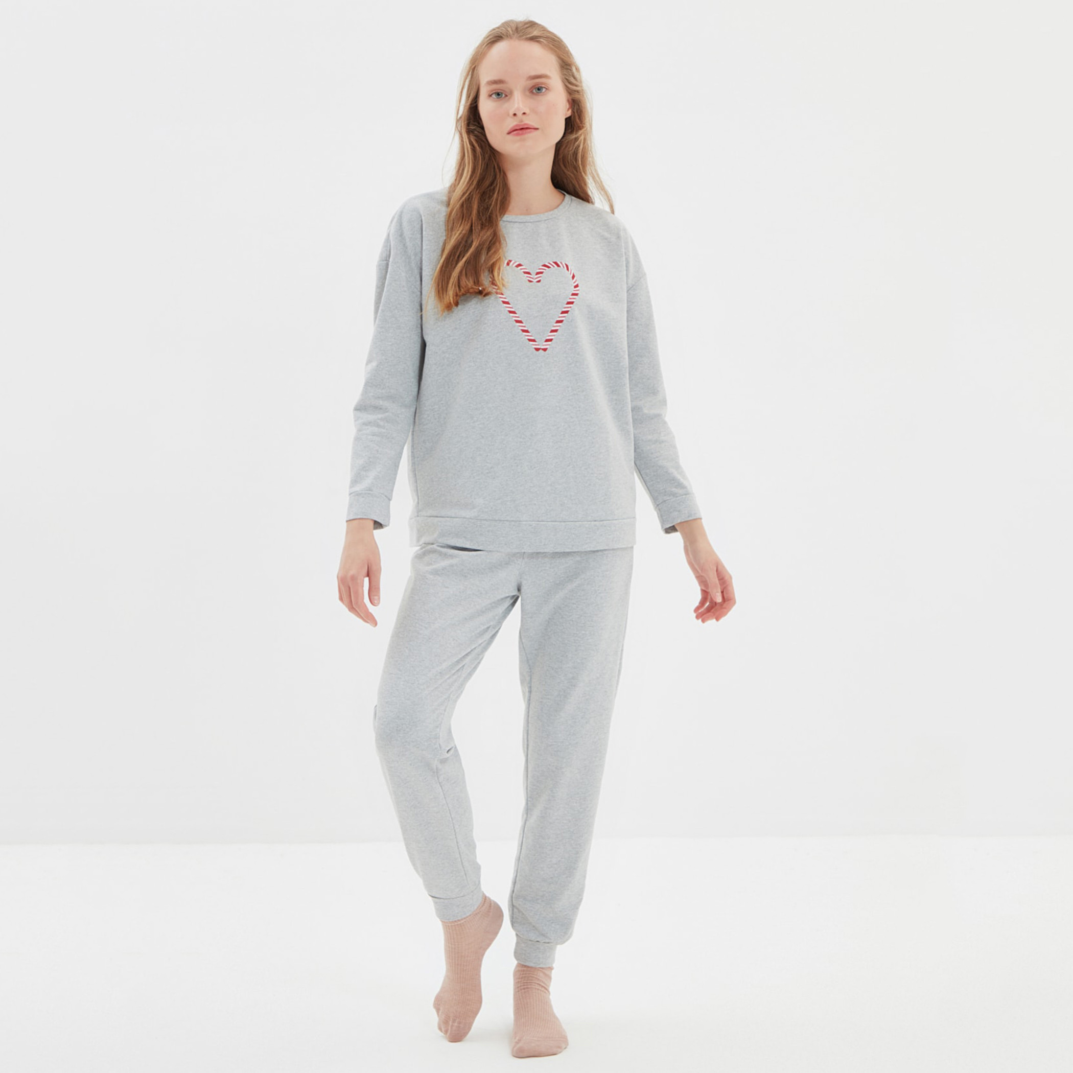 ترينديول رمادي  طقم  بيجاما -women-clothing-nightwear-pyjamas-longsets-image-1