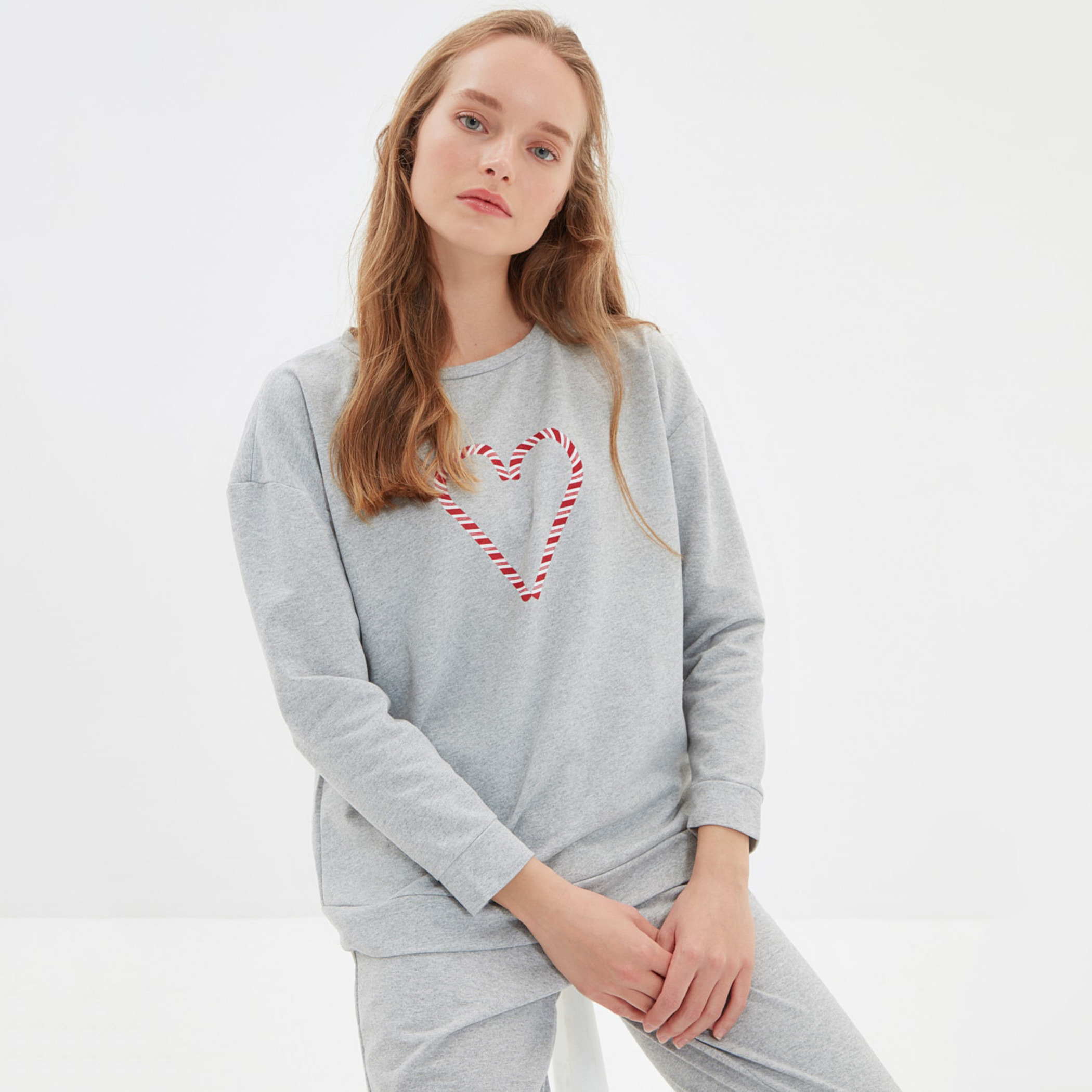 ترينديول رمادي  طقم  بيجاما -women-clothing-nightwear-pyjamas-longsets-image-3