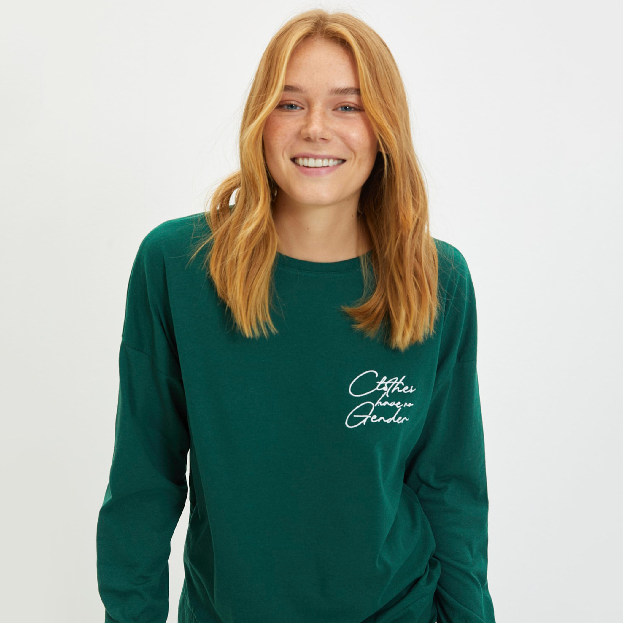 Trendyol Women Solid Crew Neck Sweatshirt-Pyjama Set-women-clothing-nightwear-pyjamas-longsets-image-5