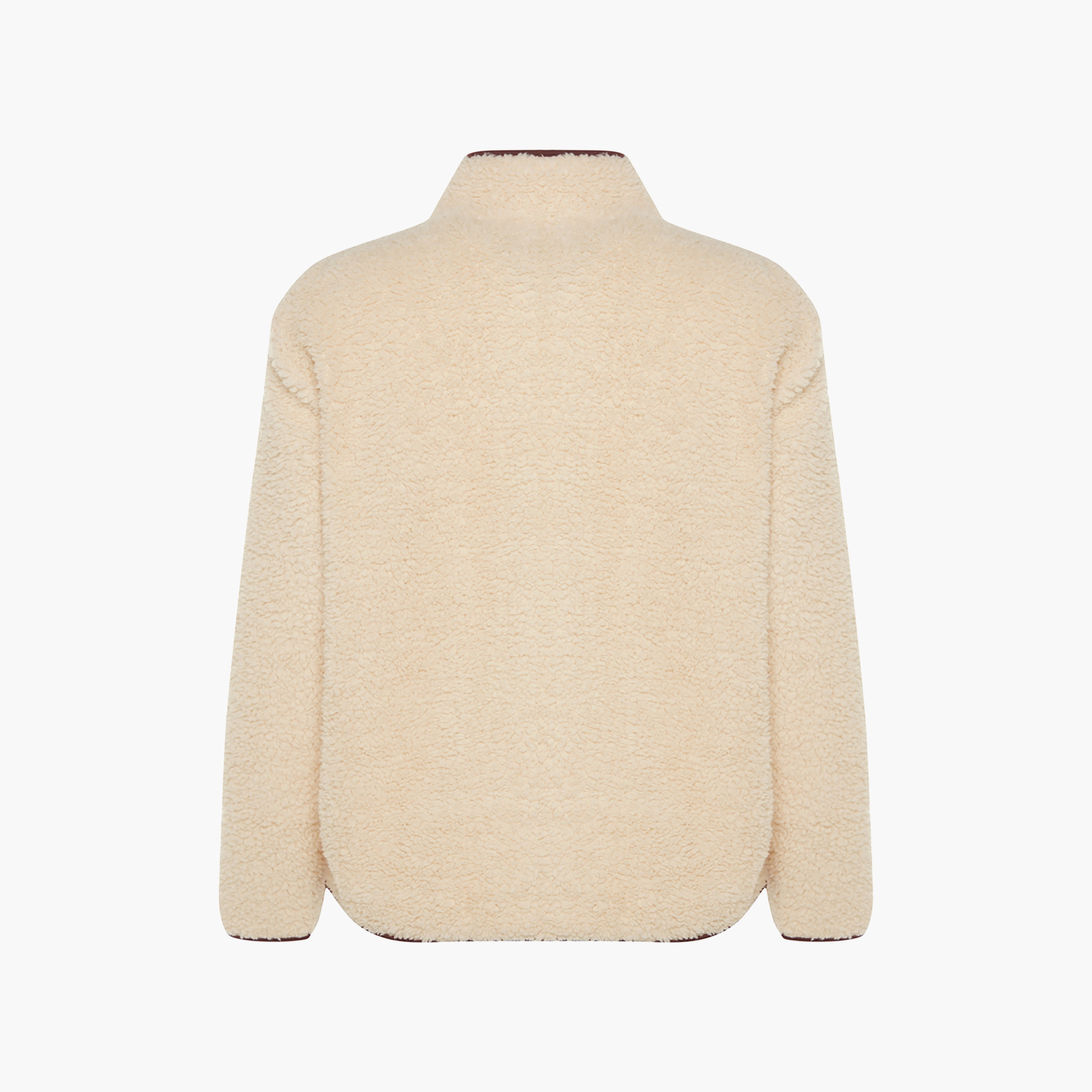 سويت شيرت حريمي بيج من قماش الفليس بياقة مرتفعة وأكمام مسدلة من تريندyولميلا-women-clothing-hoodiesandsweatshirts-sweatshirts-image-8