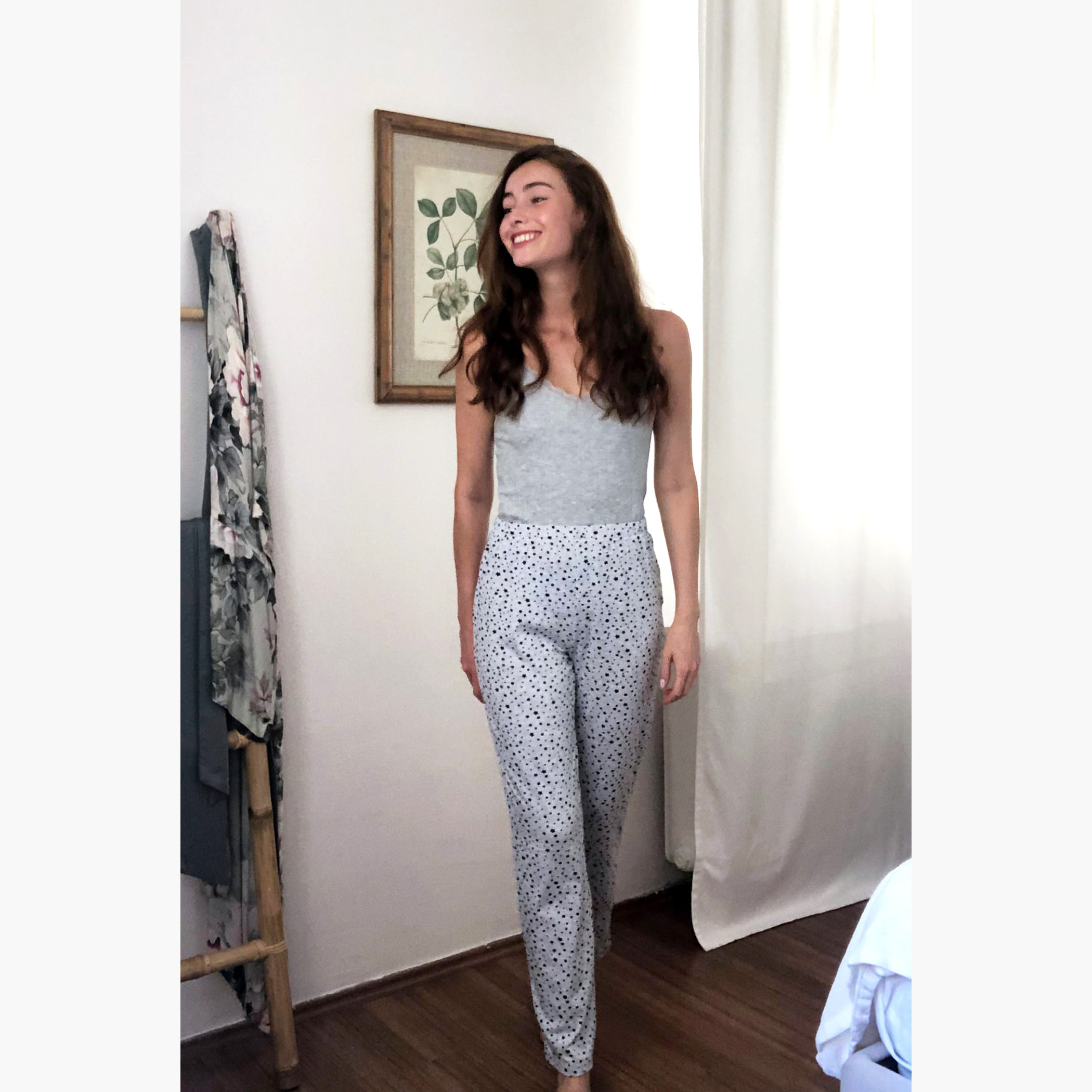 Trendyol Printed Spaghetti Top and Pyjama Set-women-clothing-nightwear-pyjamas-bottoms-image-1