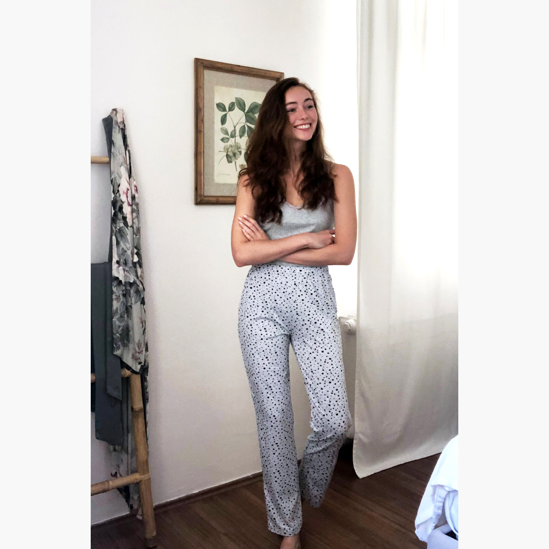 Trendyol Printed Spaghetti Top and Pyjama Set-women-clothing-nightwear-pyjamas-bottoms-image-2