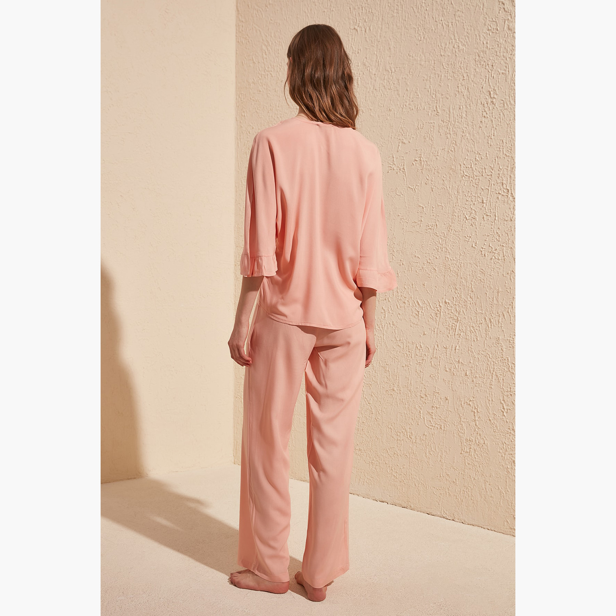 Trendyol Solid Pyjama Set-women-clothing-nightwear-pyjamas-longsets-image-7