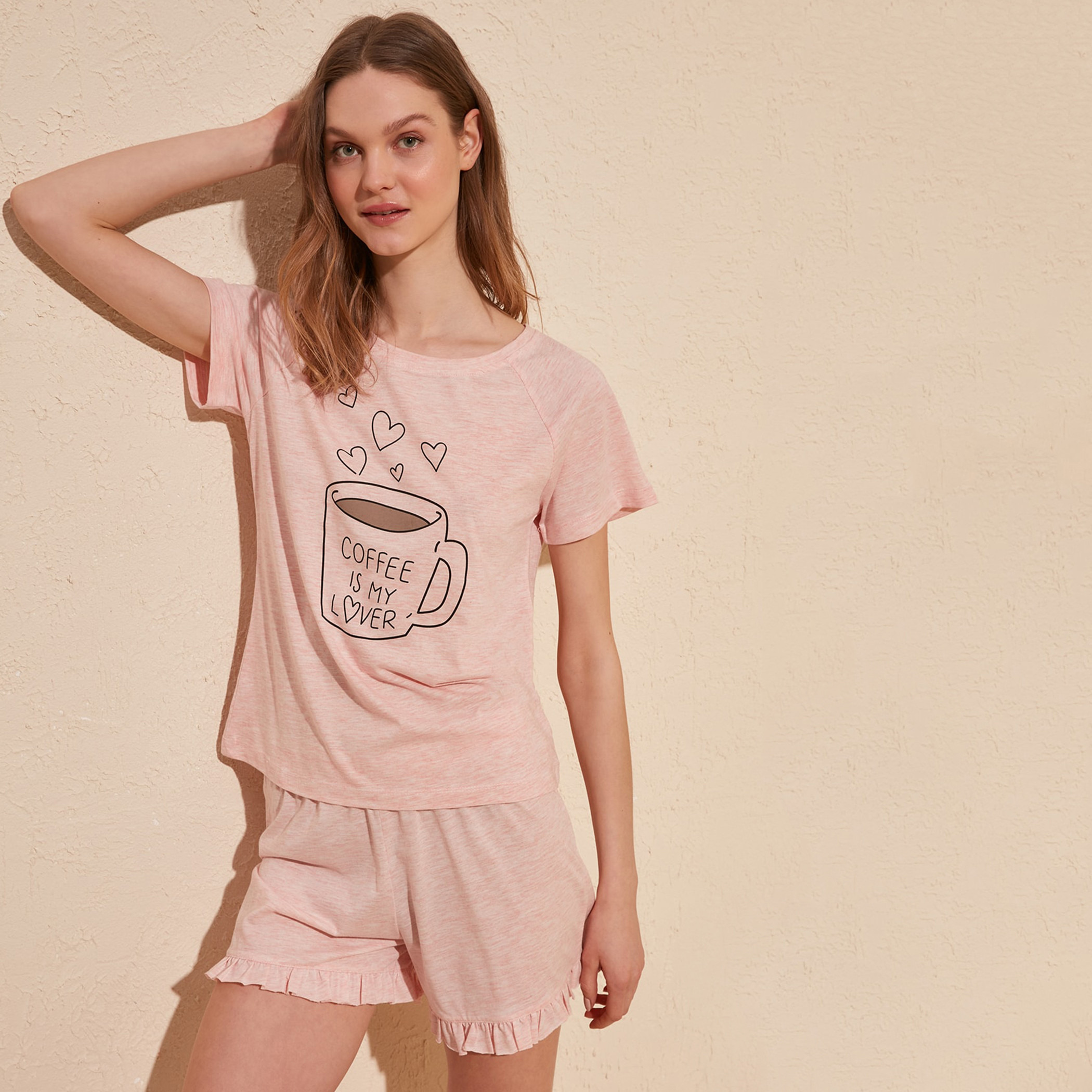 ترينديول لون القرنفل لباس نوم-women-clothing-nightwear-pyjamas-longsets-image-1