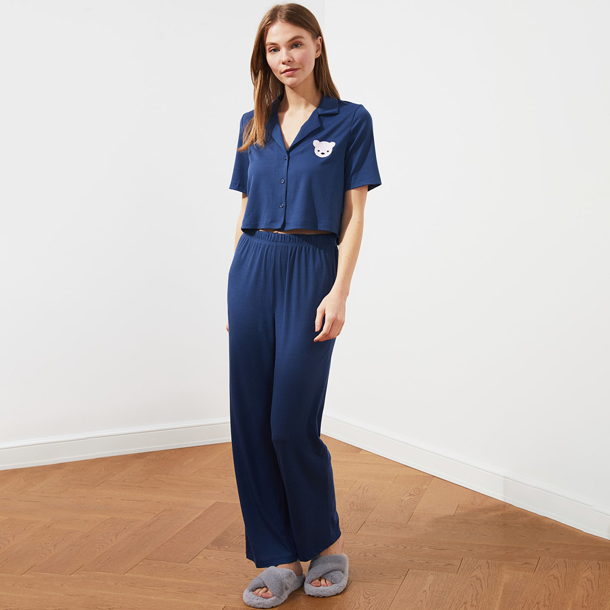 فيرو مودا أزرق تي شيرت-women-clothing-nightwear-pyjamas-longsets-image-5